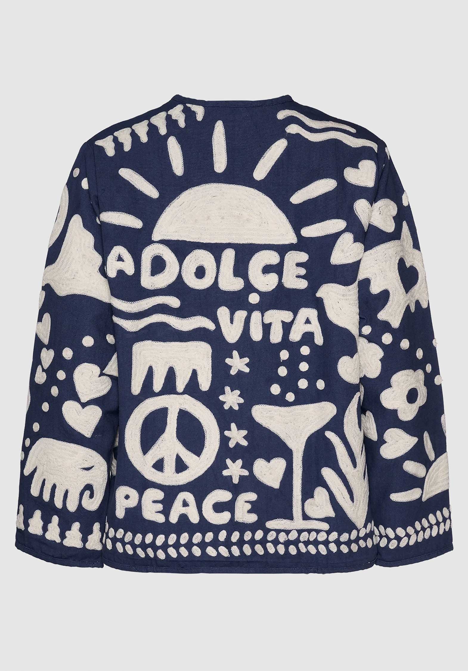 Sissel Edelbo | Maggie Suzani Embroidered Cotton Jacket - Navy Navy-Peace - Image 5