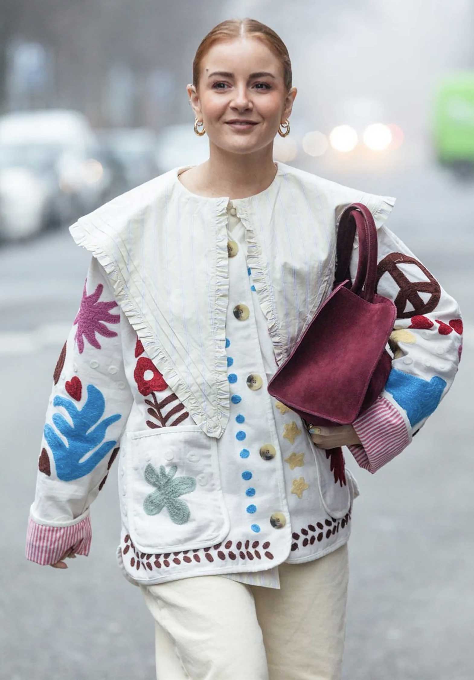 Sissel Edelbo | Maggie Suzani Embroidered Cotton Canvas Jacket Swan-Peace - Image 3