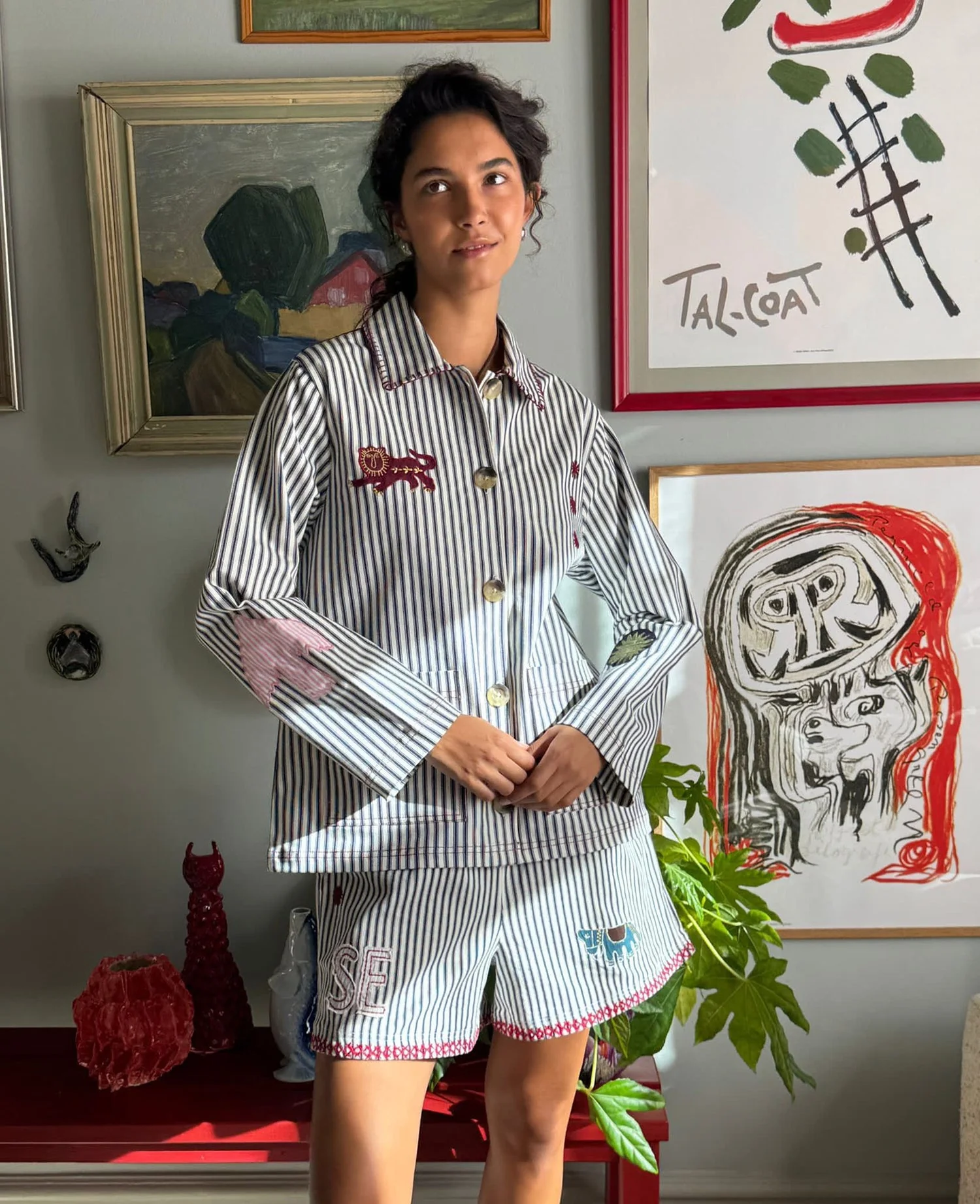 Sissel Edelbo | My Jacket  Embroidered Organic Cotton Shirt Jacket Milk-Lad - Image 4