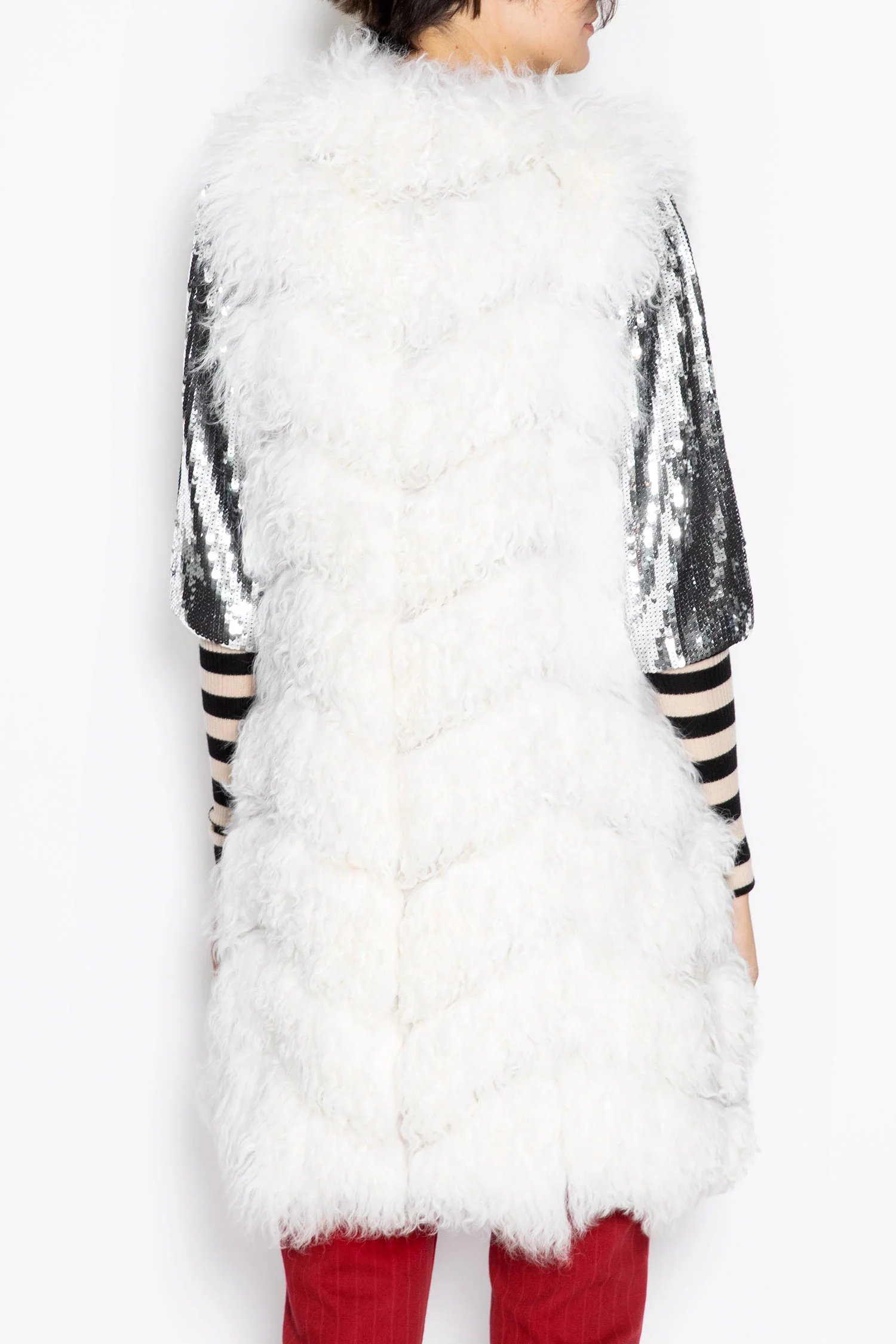Yves Salomon | Sleeveless Fur Vest in White - Image 2