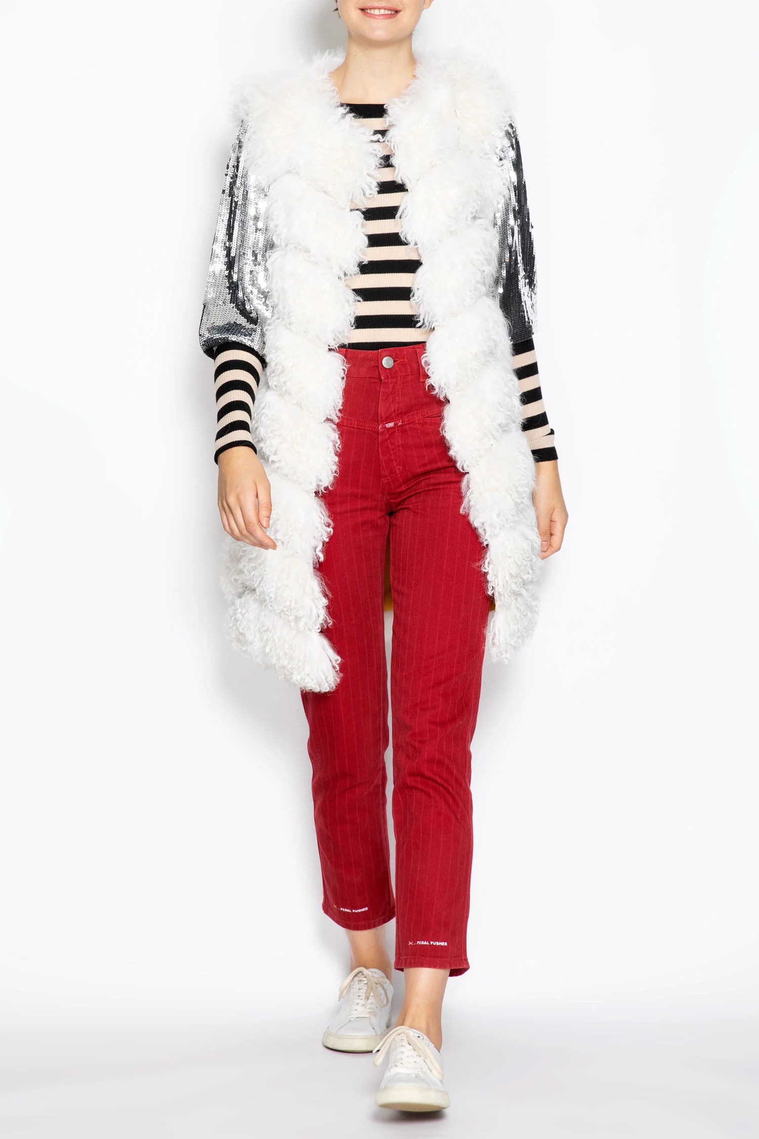 Yves Salomon | Sleeveless Fur Vest in White - Image 4