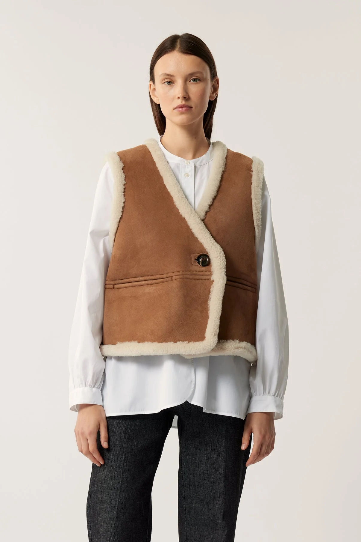 Soeur | Gilet Pyrenees - Asymmetric Shearling Vest Miel