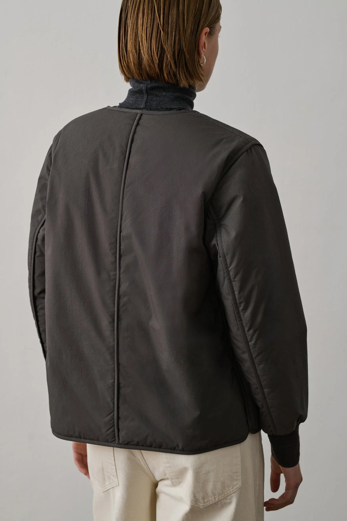 Soeur | Goji Jacket in Brushed Cotton Poplin - Grey Gris-Fonce - Image 3