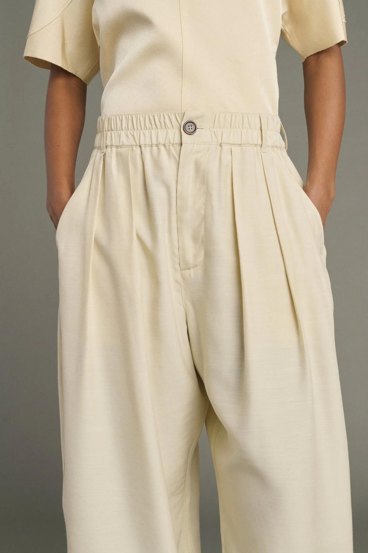 Soeur | Vernon Wide Trousers - Tapered Silk Blend Ecru - Image 5