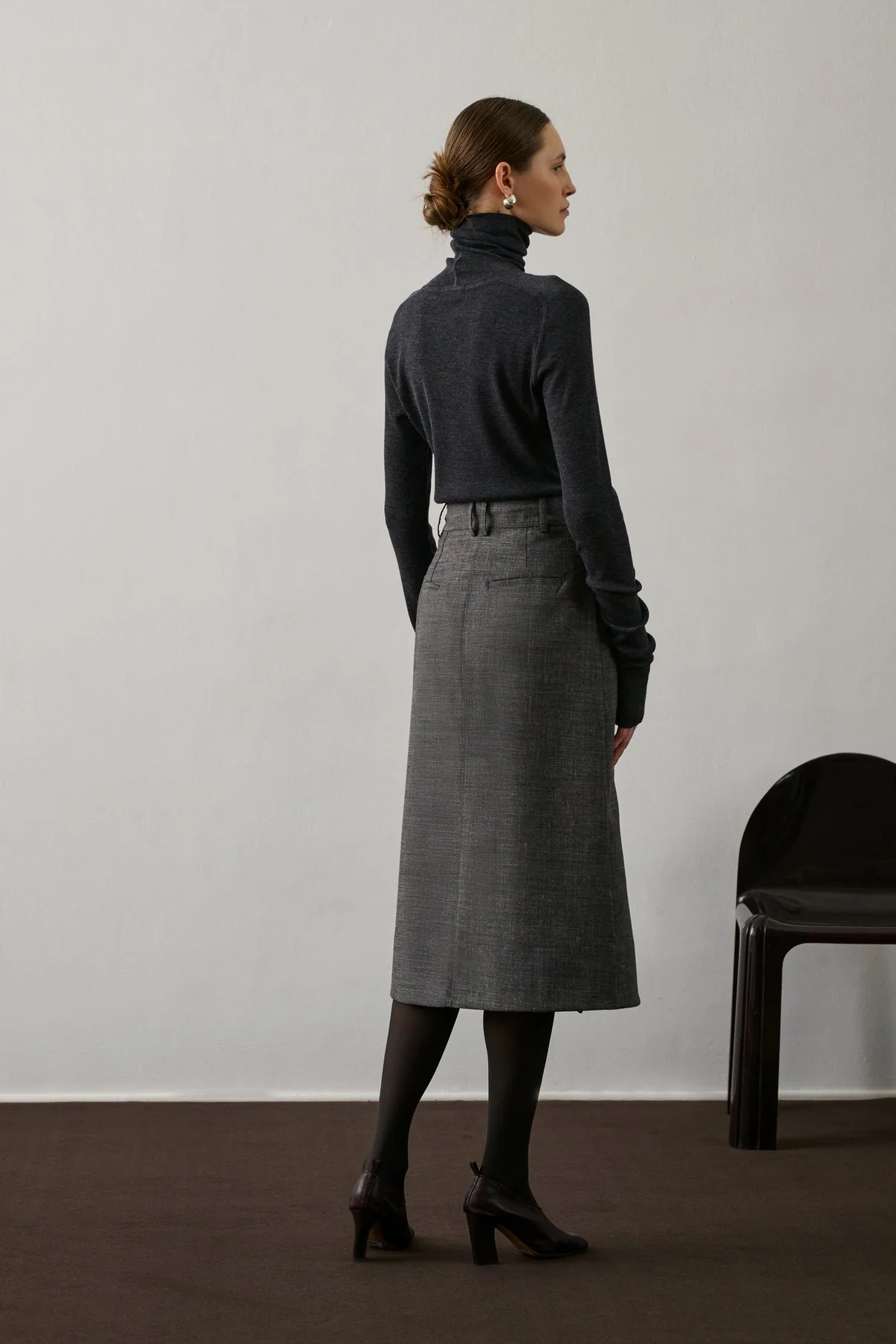 Soeur | Varna Wrap Skirt - Marl Grey Wool - Image 2