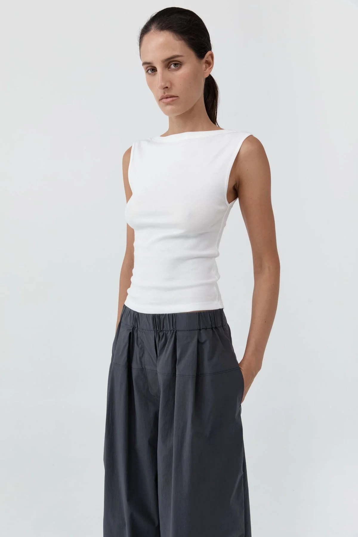 ST. Agni | Organic Cotton Ballerina Top - White