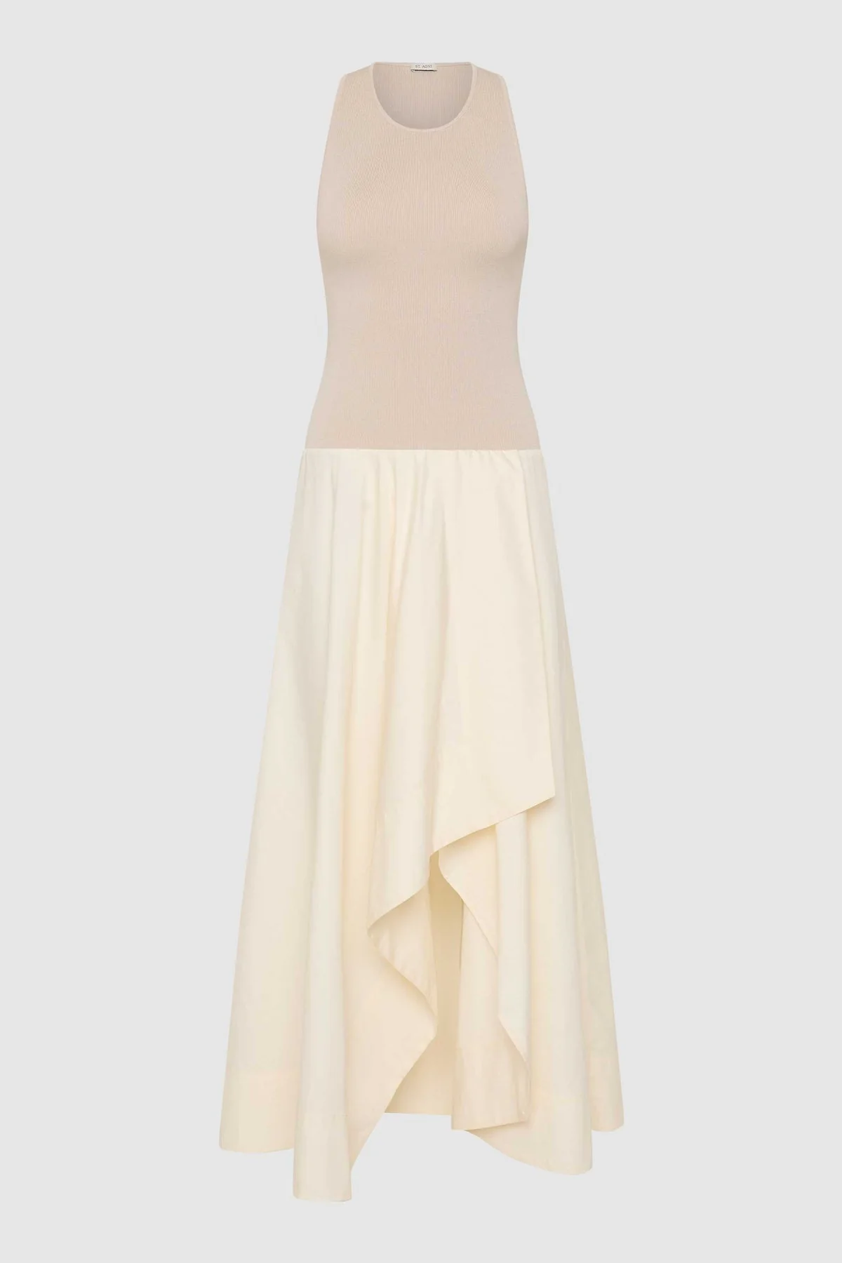 ST. Agni | Knit Bodice Asymm Dress - Ecru - Image 5