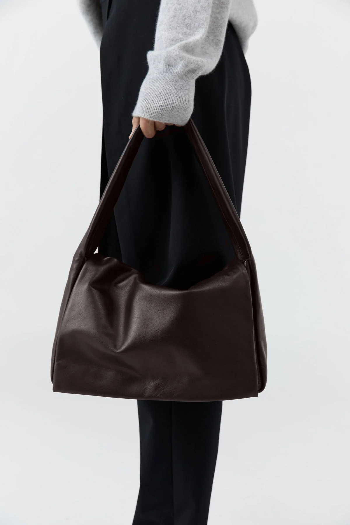 St. Agni | Soft Everyday Satchel - Brown Leather Coffee