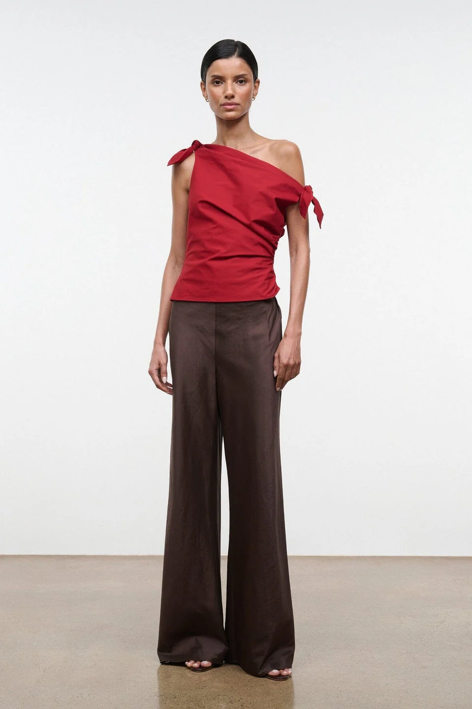 Staud | Bellaria Asymmetric Top - Single Strap in Rouge - Image 2
