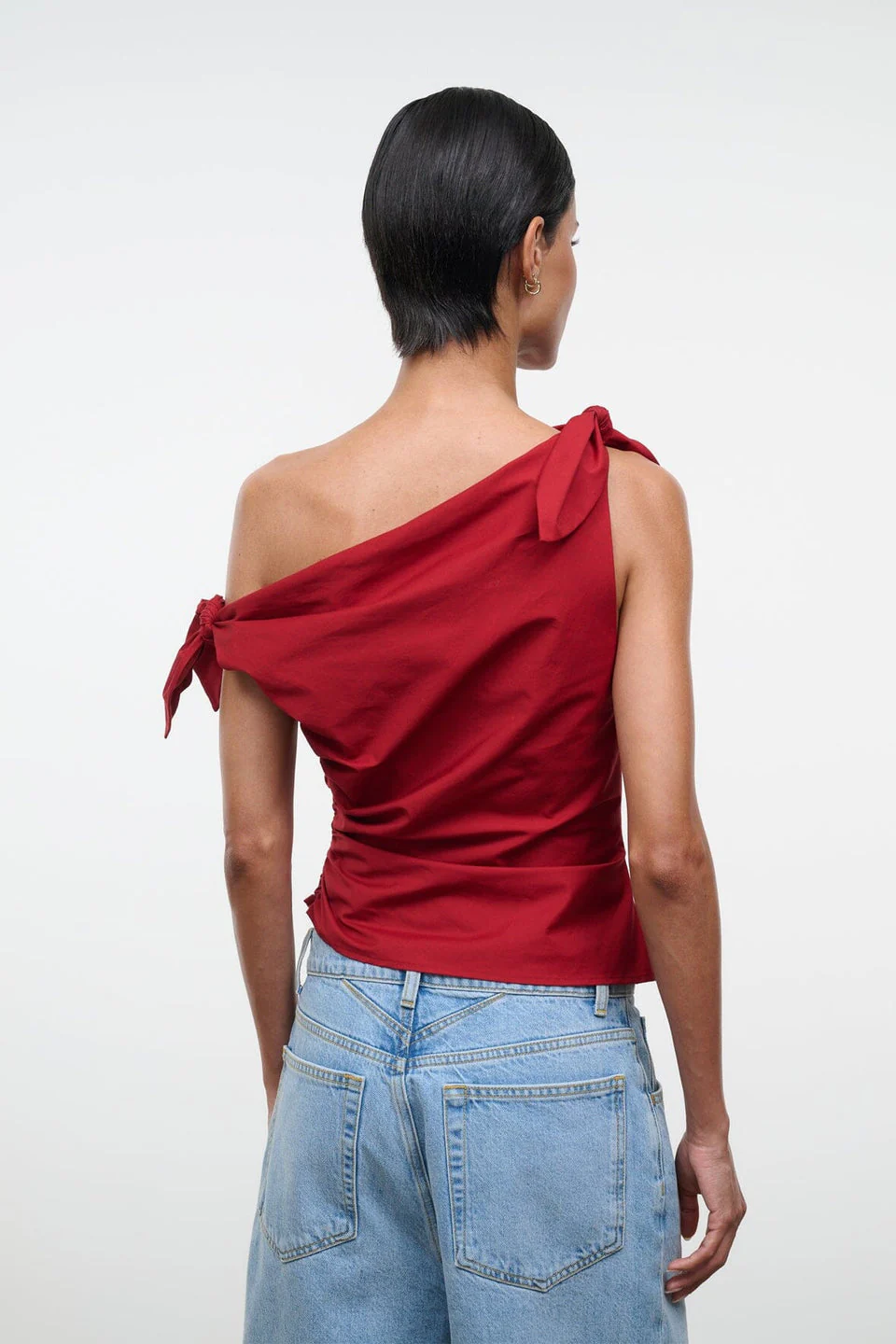 Staud | Bellaria Asymmetric Top - Single Strap in Rouge - Image 7