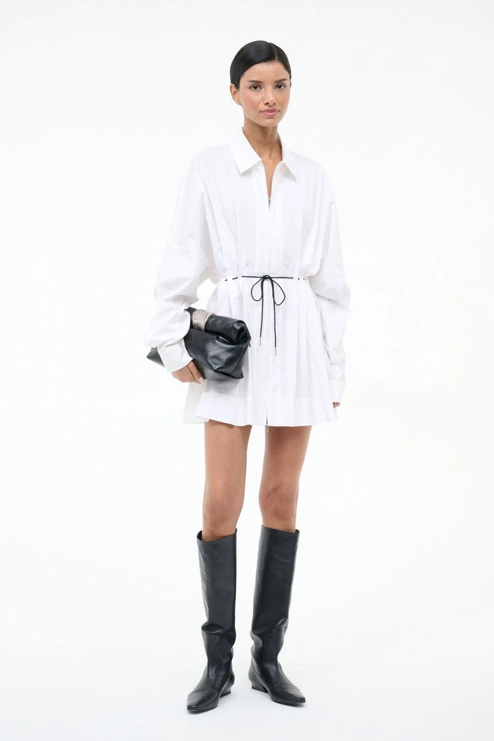 Staud | Chi Dress in Crisp Poplin White - Image 6