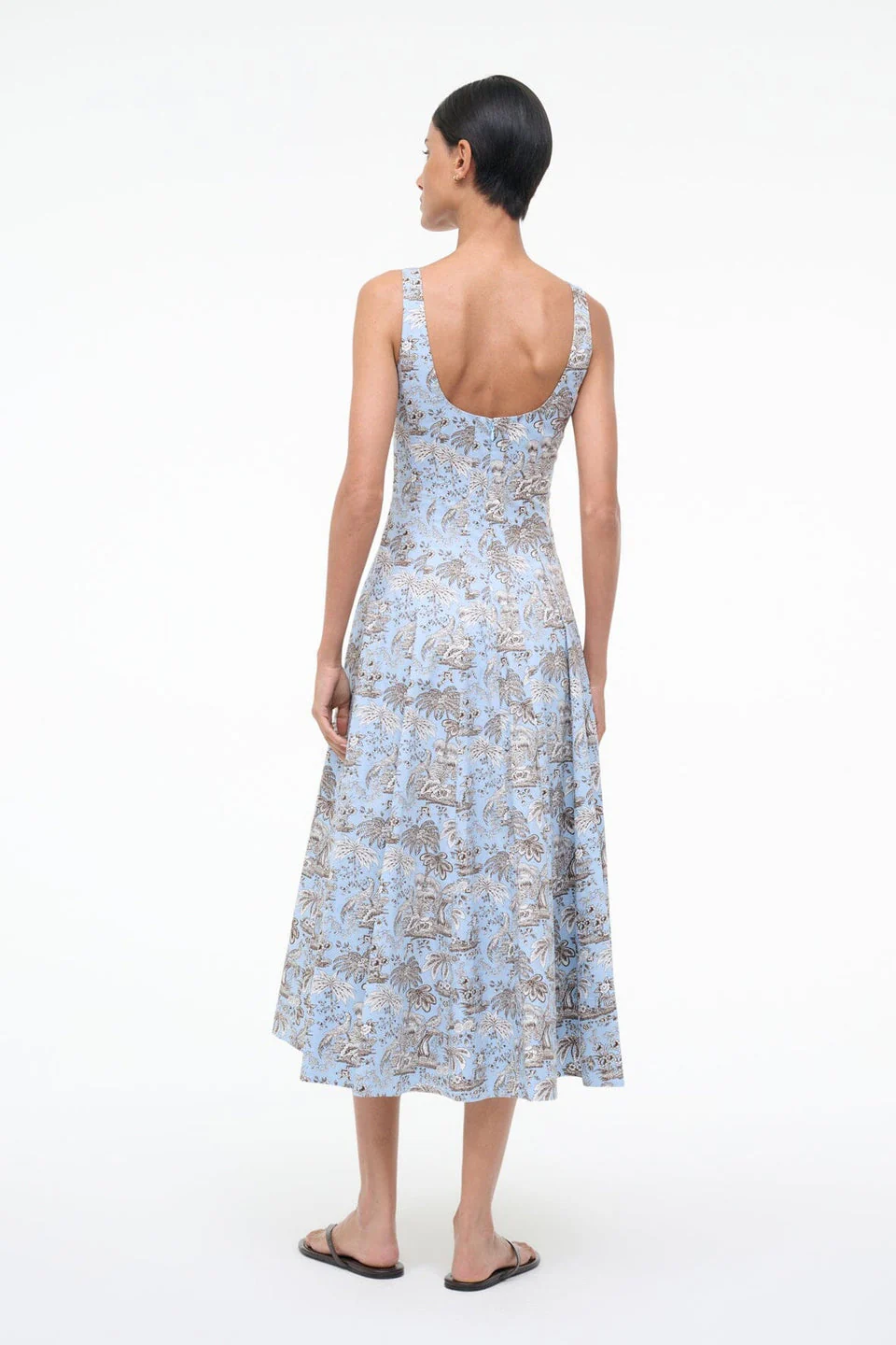 Staud | Wells Dress - Corset Poplin Midi Sky-Toile - Image 4