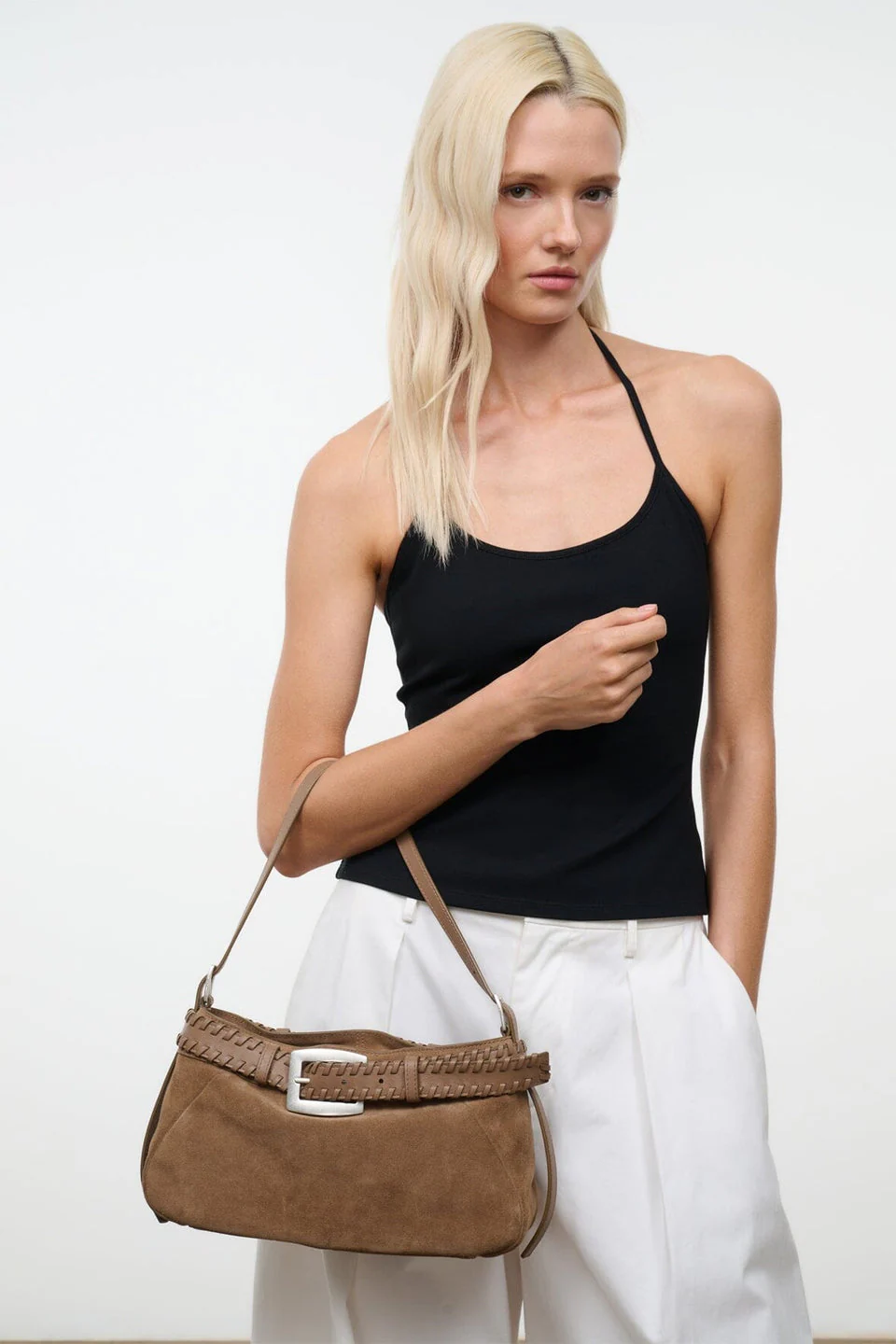 Staud | Brooklyn Shoulder Bag - Whipstitched Leather Husk - Image 4