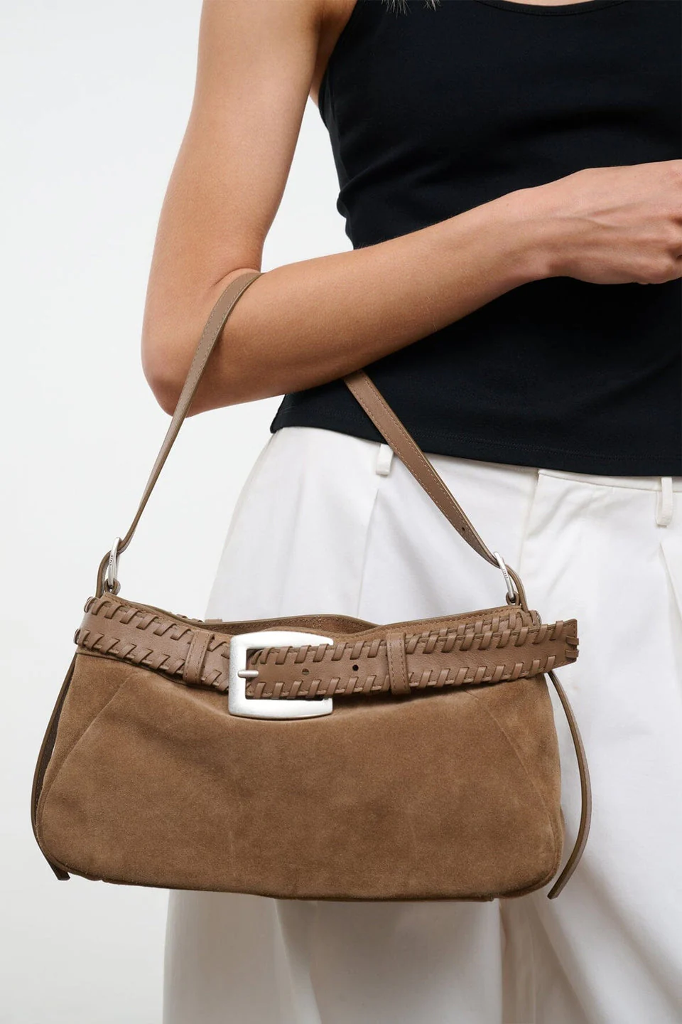 Staud | Brooklyn Shoulder Bag - Whipstitched Leather Husk - Image 8