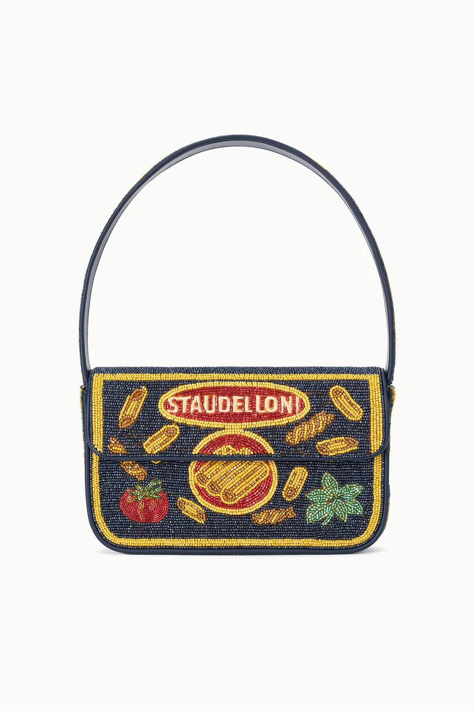 Staud | Tommy Beaded Shoulder Bag - Hand-Beaded Crescent Staudelloni-Psta
