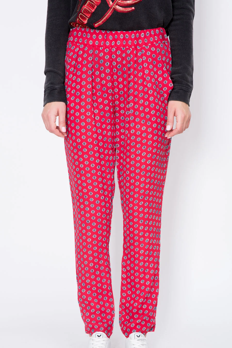 Toupy | Straight Leg Crepe Pants - Relaxed Fit with Side Pockets - Image 3