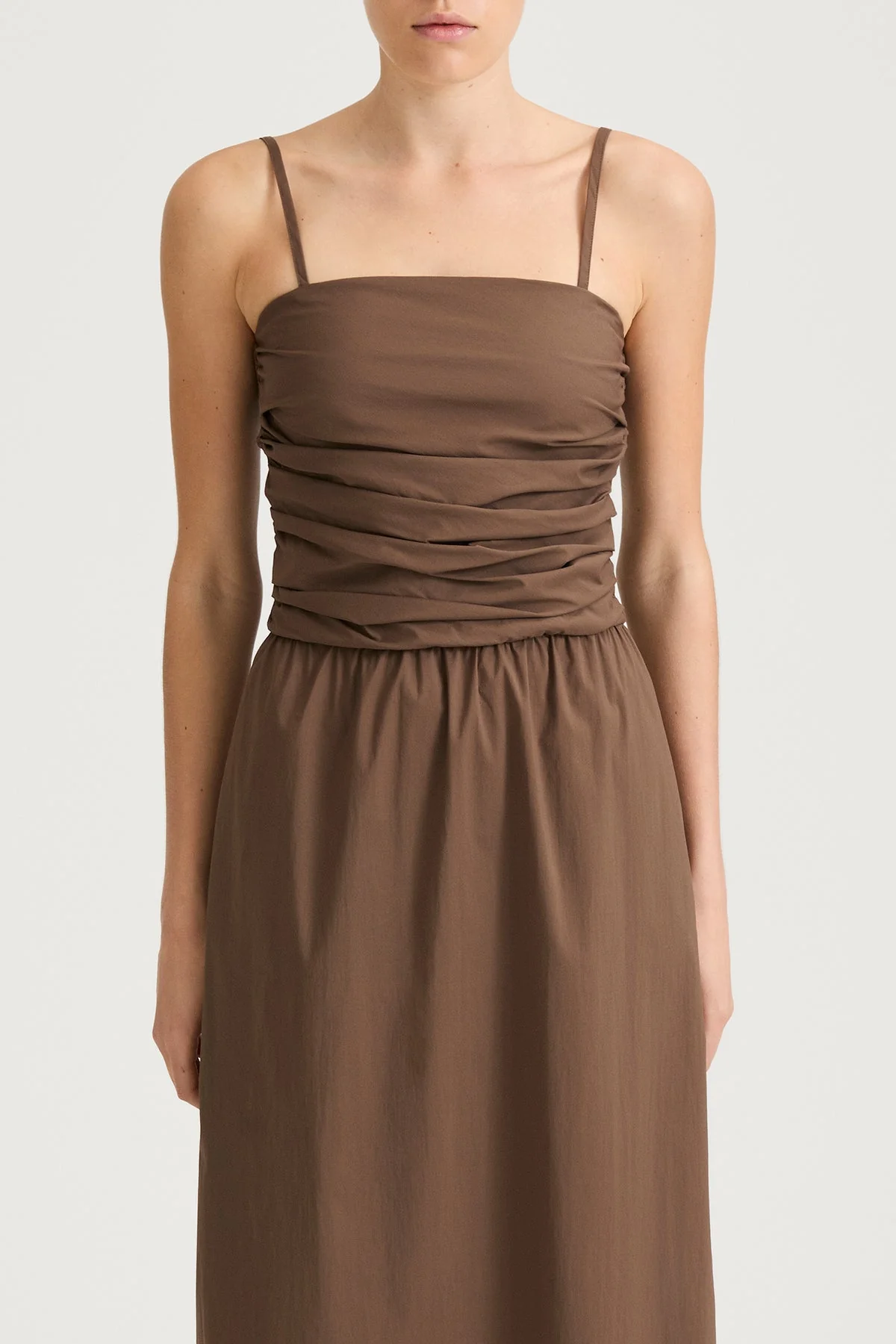 Stylein | Jamila Dress - Draped Maxi in Cotton Jersey Cacao - Image 3