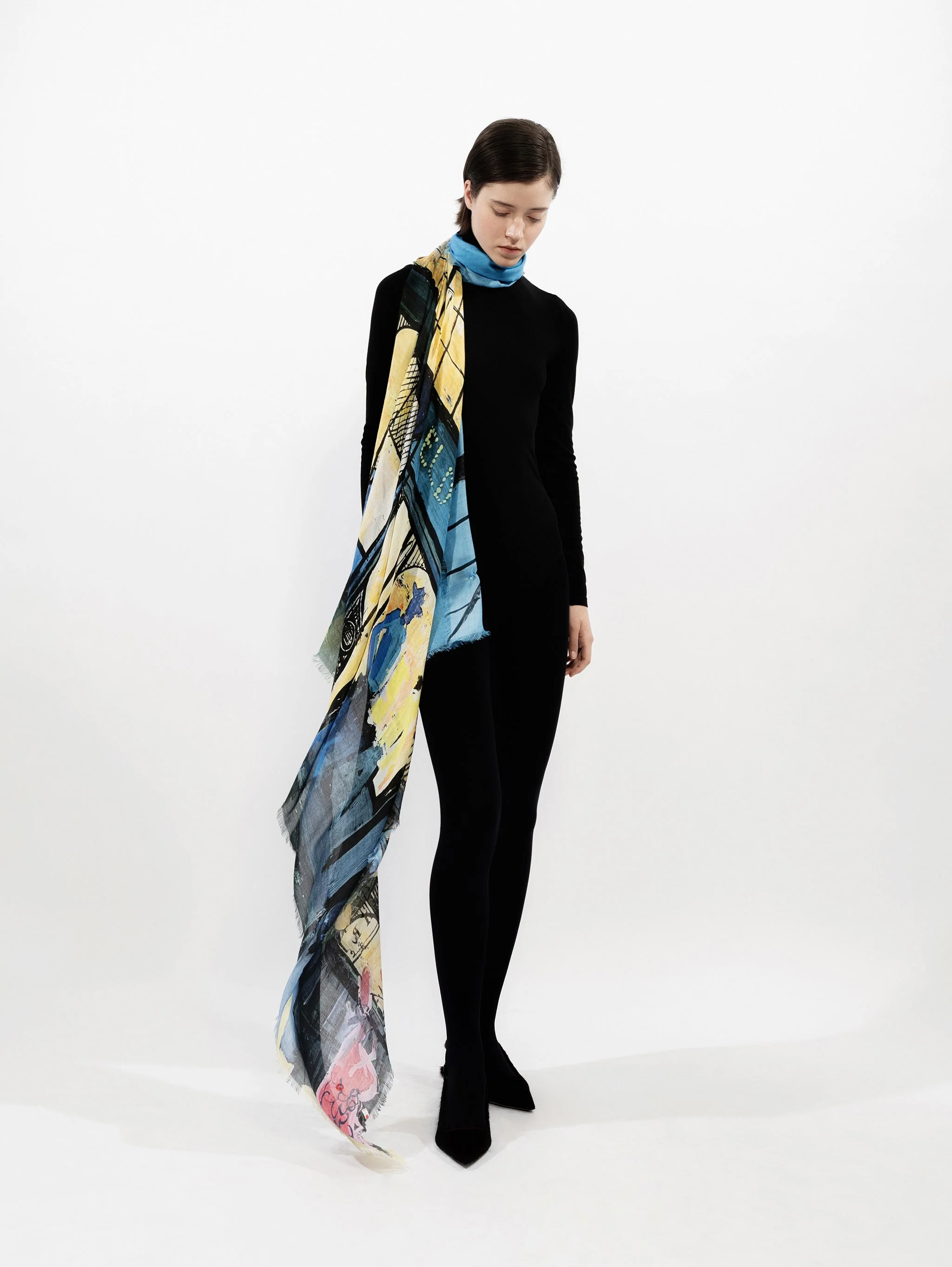 Talking Walls | Ela Printed Square Scarf - Silk-Modal Eldorado - Image 7