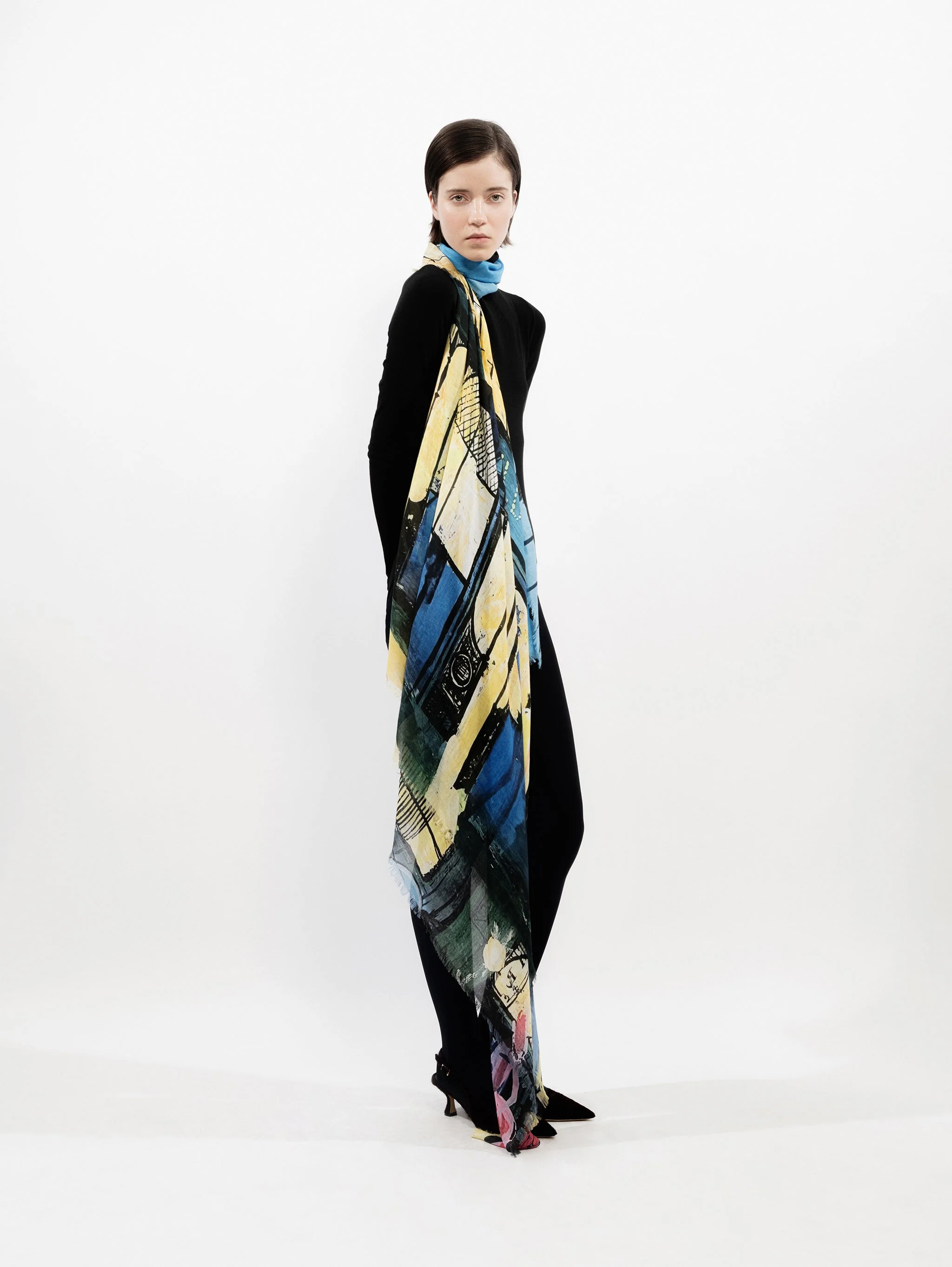 Talking Walls | Ela Printed Square Scarf - Silk-Modal Eldorado - Image 8