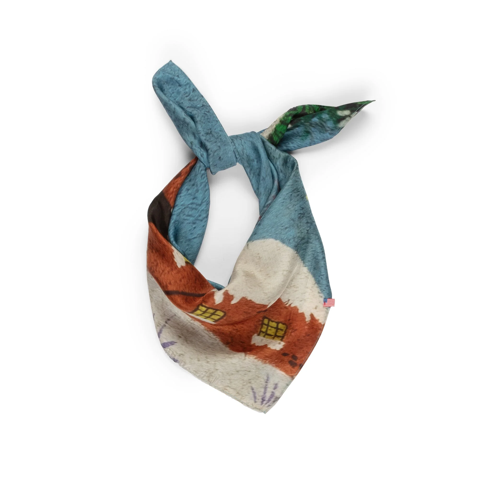 Talking Walls | Twiggy Silk Scarf - Graphic Square Snow - Image 7