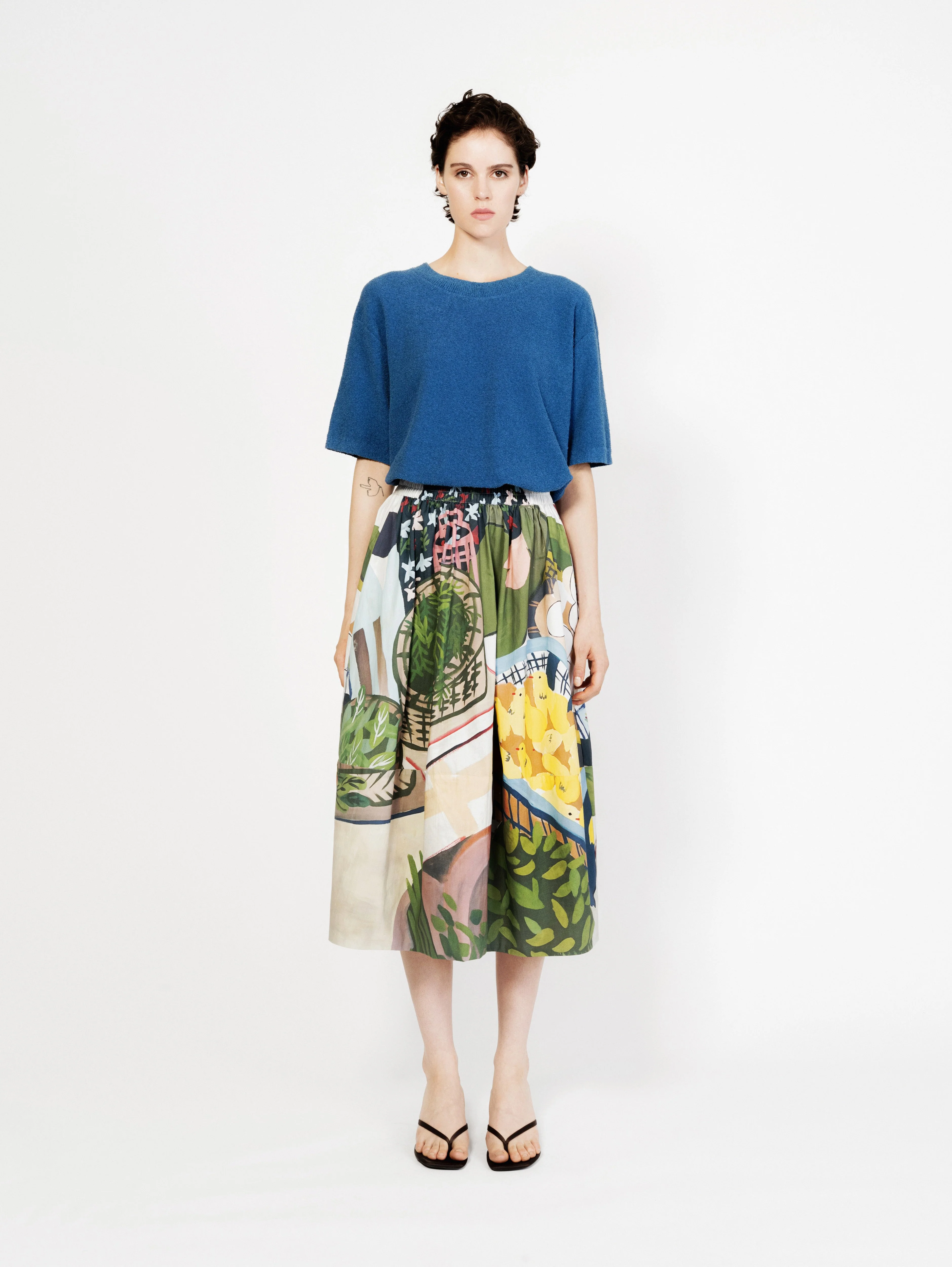 Talking Walls | Juju Chic-Chic Crisp Cotton Midi Skirt Chicky-Chic