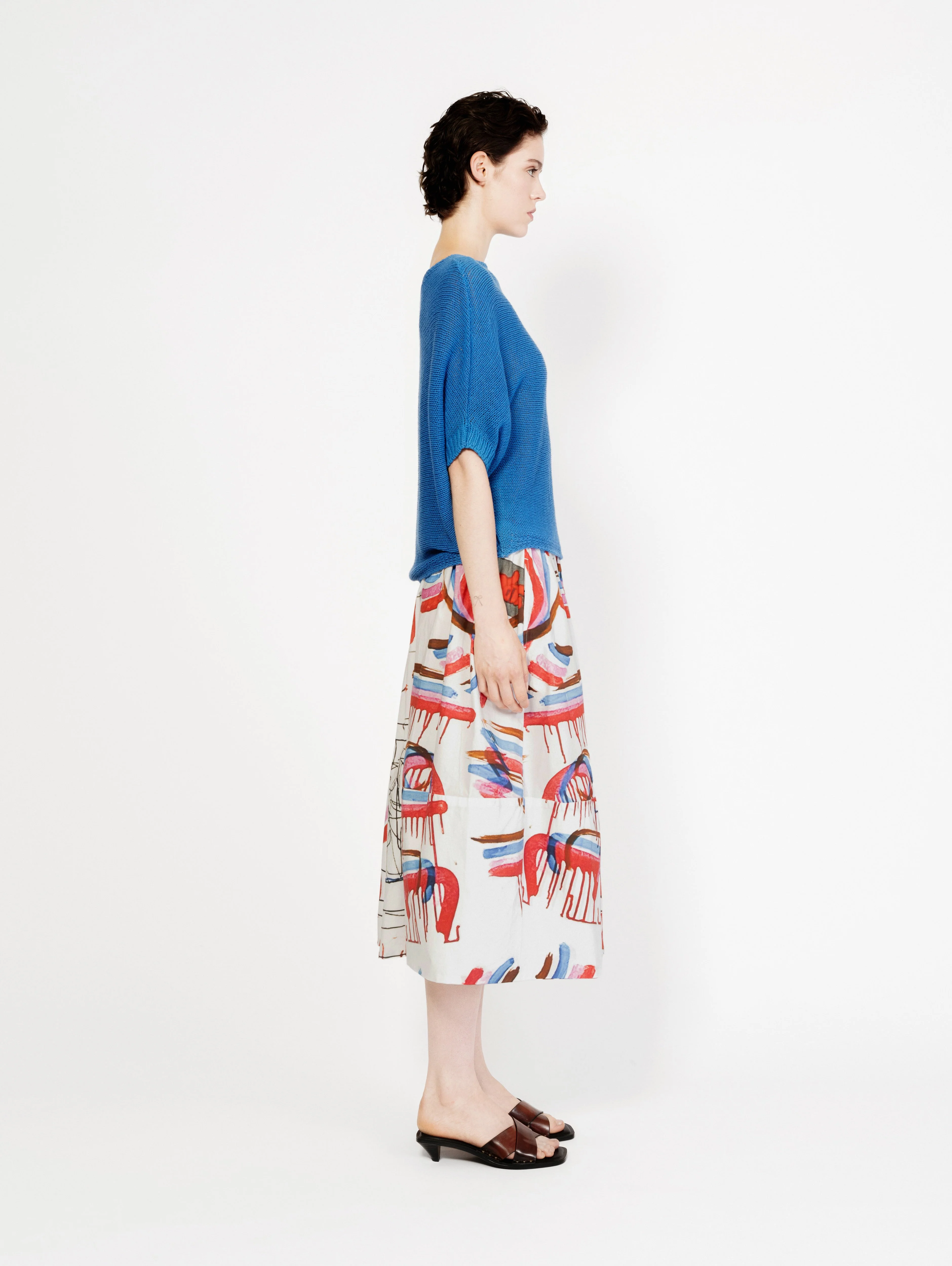 Talking Walls | Juju Circle Midi Skirt - Crispy Cotton Frequence - Image 3