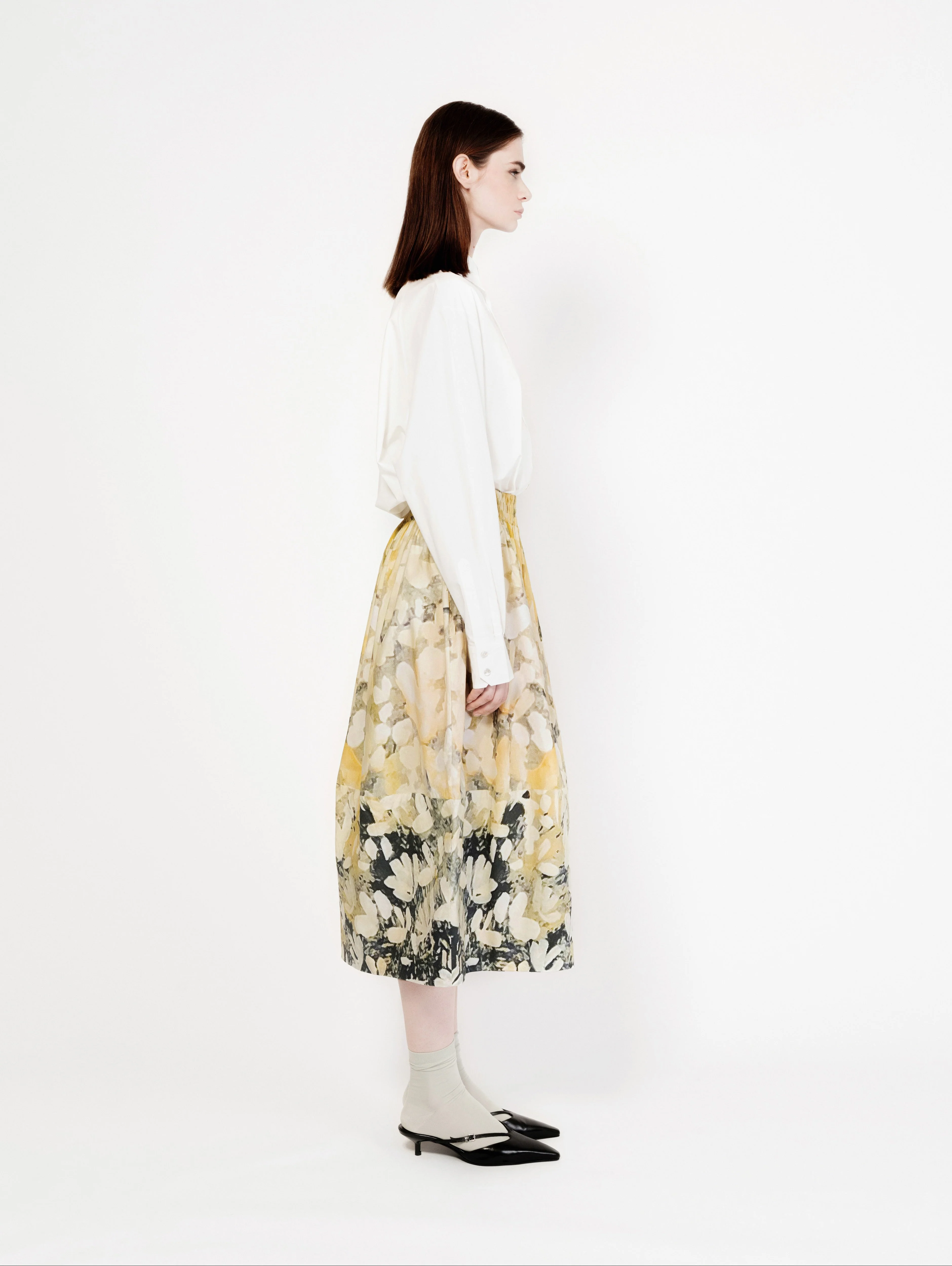 Talking Walls | Juju Circle Midi Skirt - Crisp Cotton Solene - Image 3