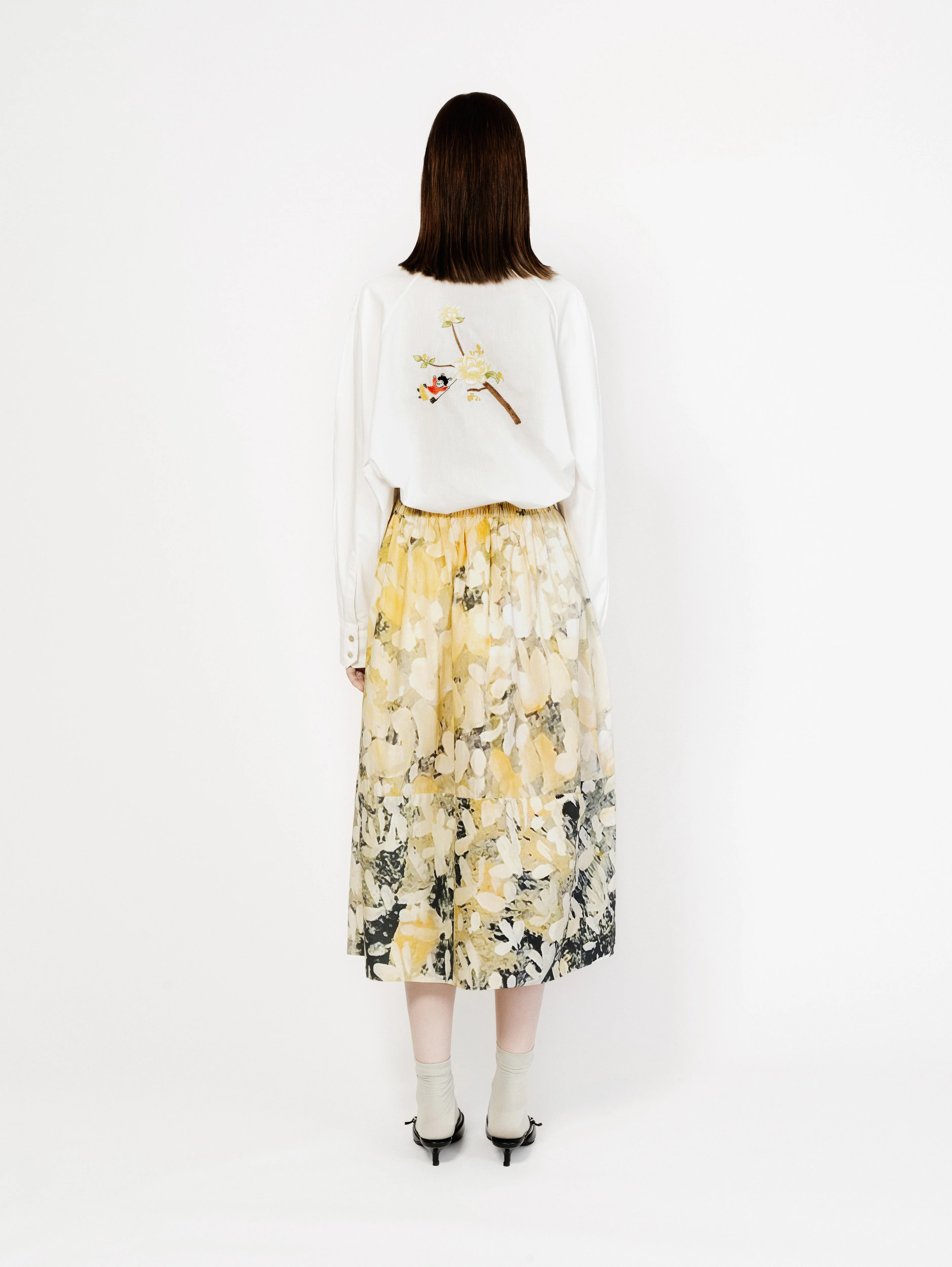 Talking Walls | Juju Circle Midi Skirt - Crisp Cotton Solene - Image 4