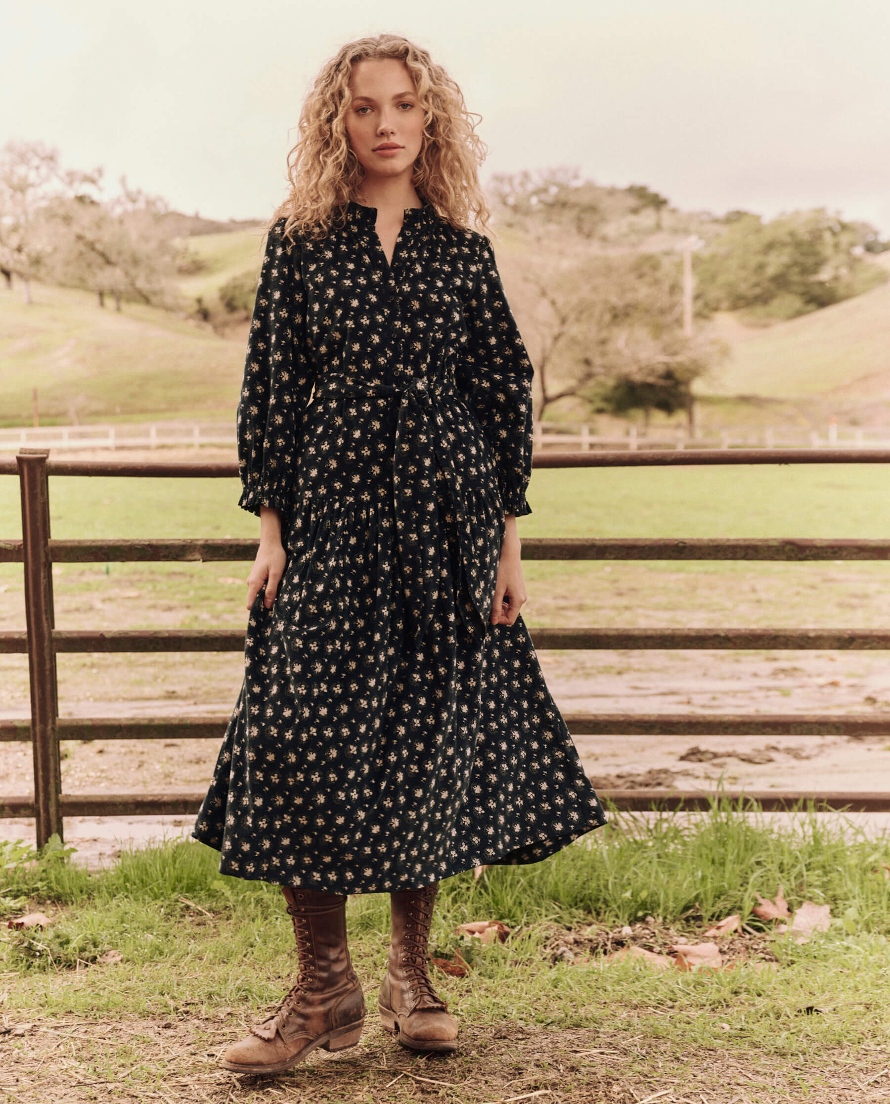 The Great | Venetian Dress in Night-Light Print Night-Lily