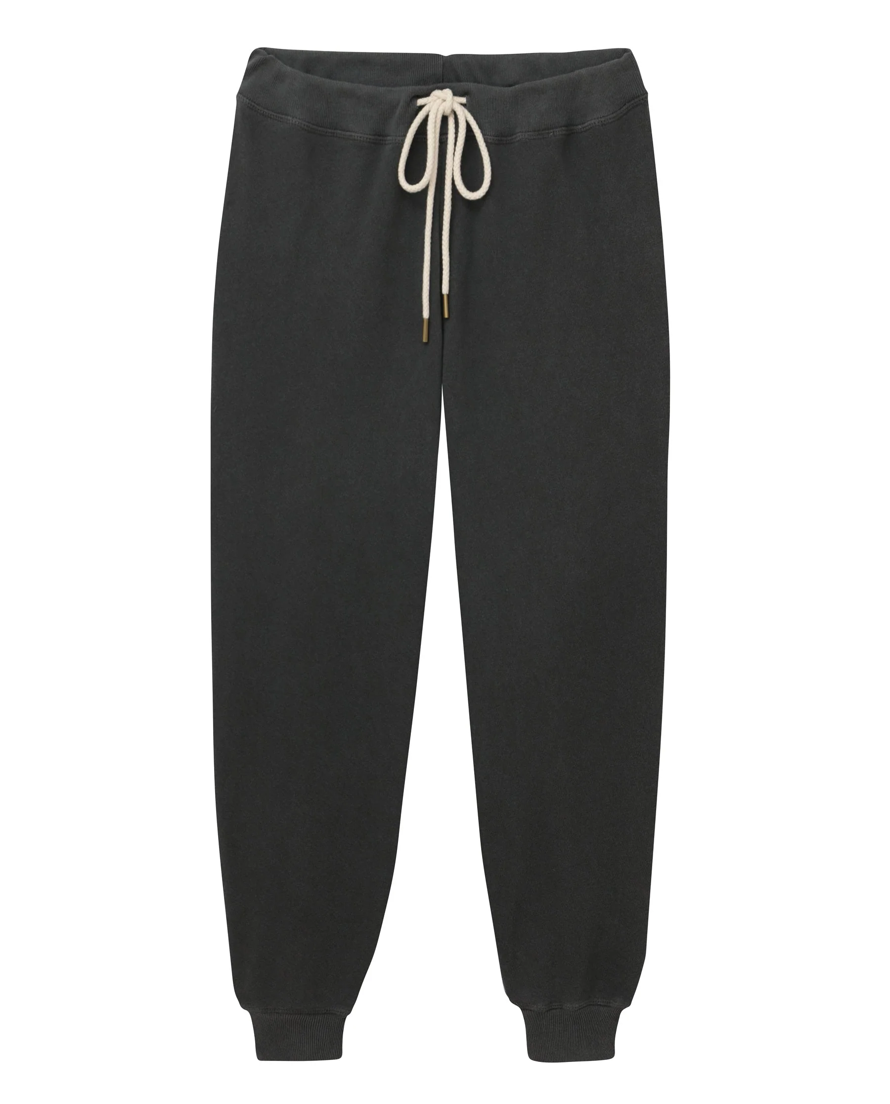 The Great | Cropped Sweatpant in Cotton Washed-Black - Image 4