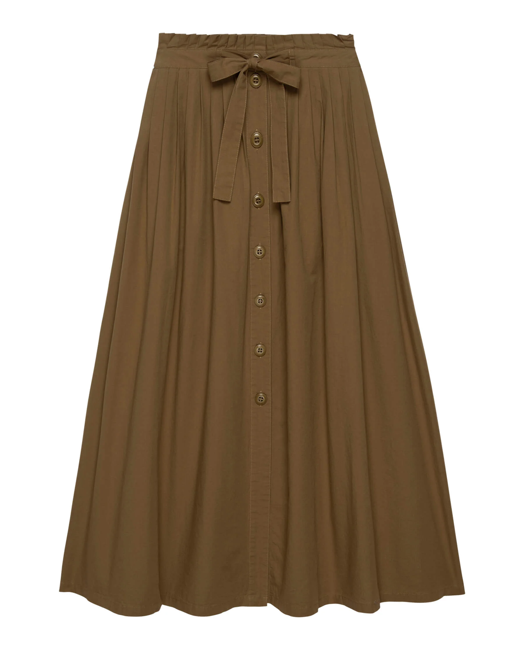 The Great | Treeline Skirt in - High-Waisted Pleated Skirt Suntan - Image 5
