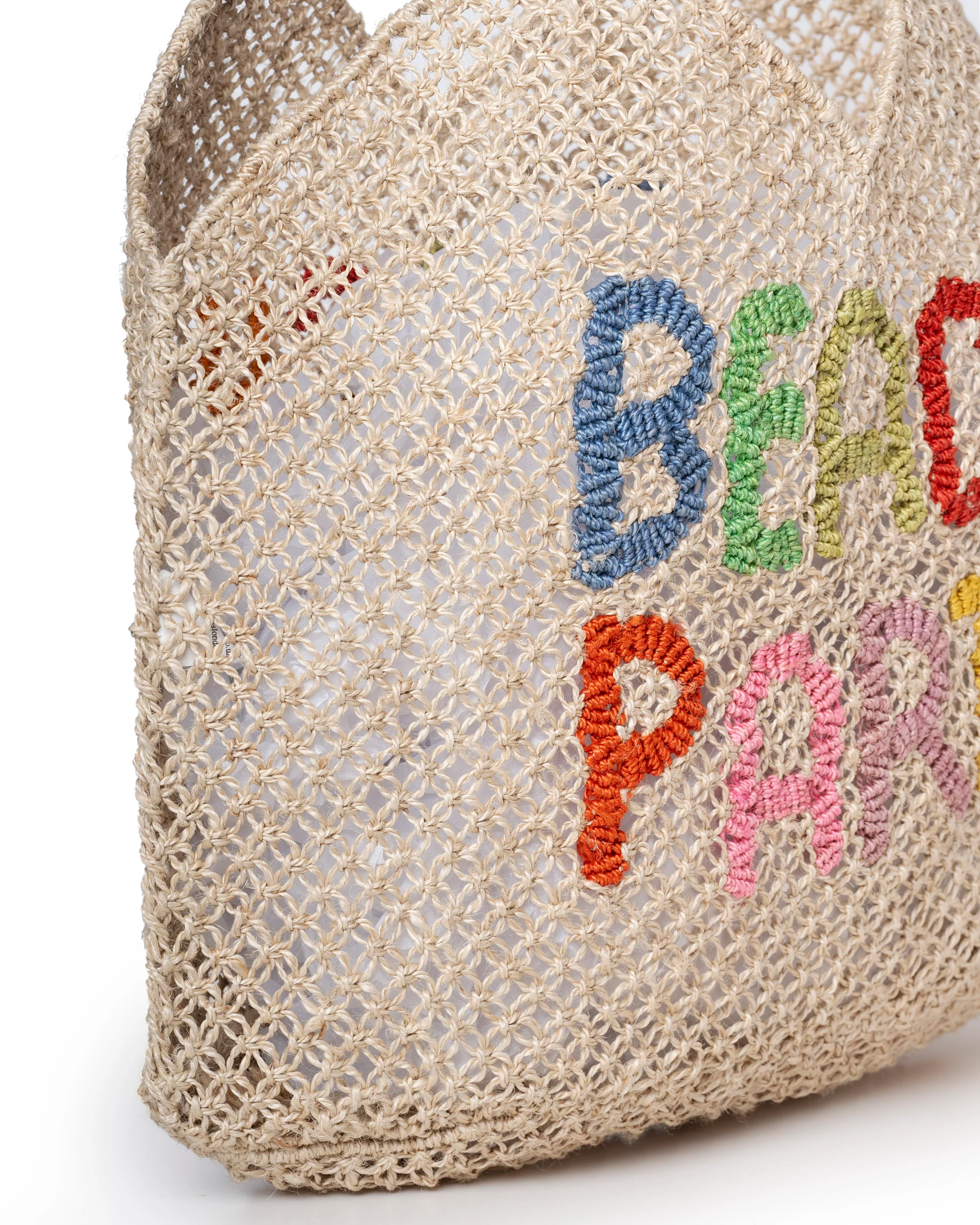 Unisex Handwoven Jute Beach Bag – Artisan Tote Natural-Multi - Image 3