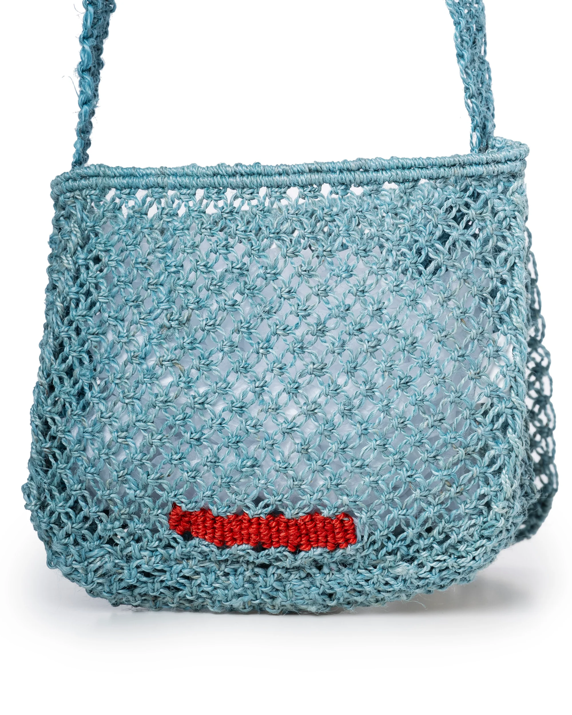 Women's Lola Jute Beach Bag – Blue | Eco-Friendly Big Eyes Tote Sky - Image 3
