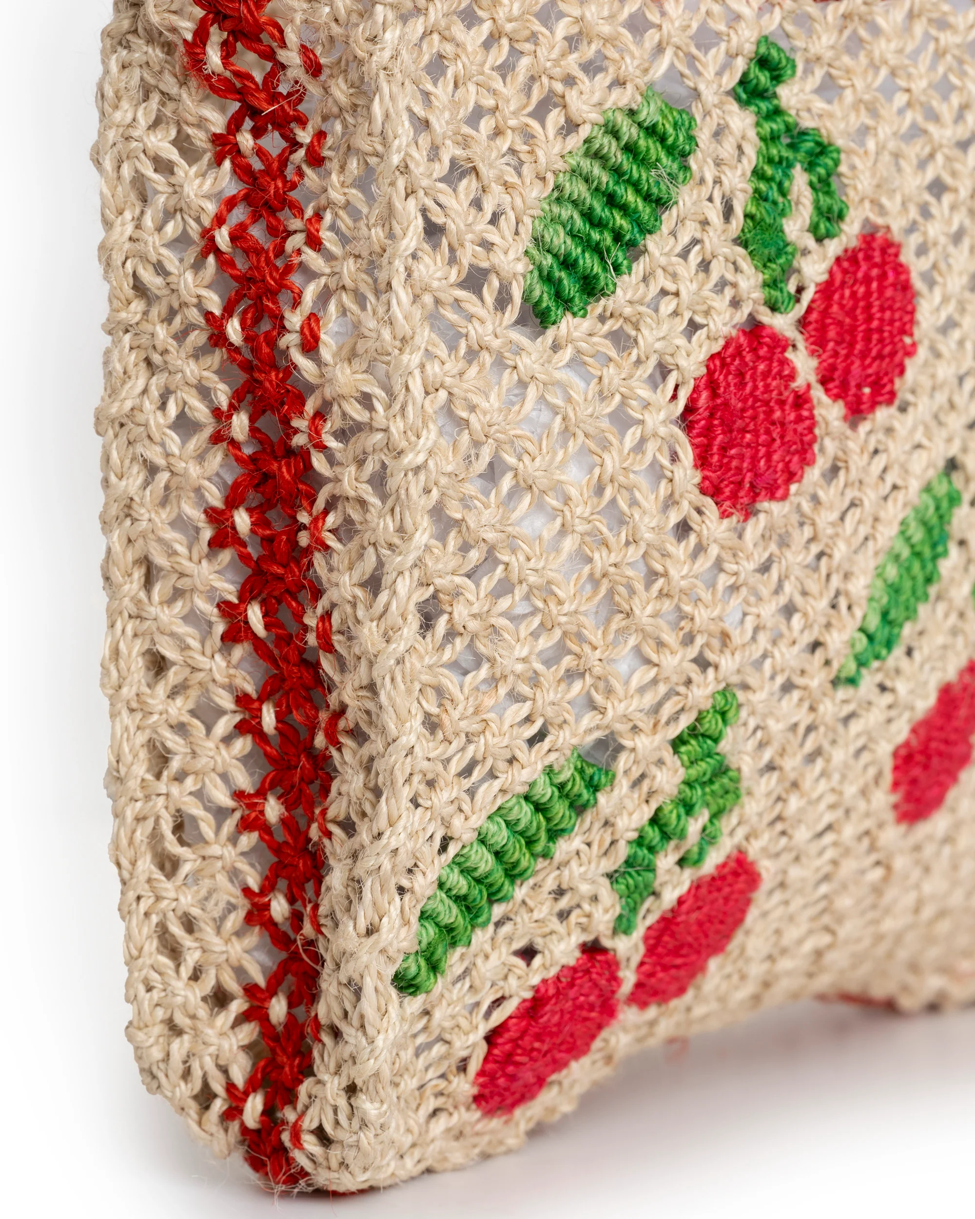 The Jacksons | Beach Bag Tracy Cherries - Jute Tote Scarlet - Image 2