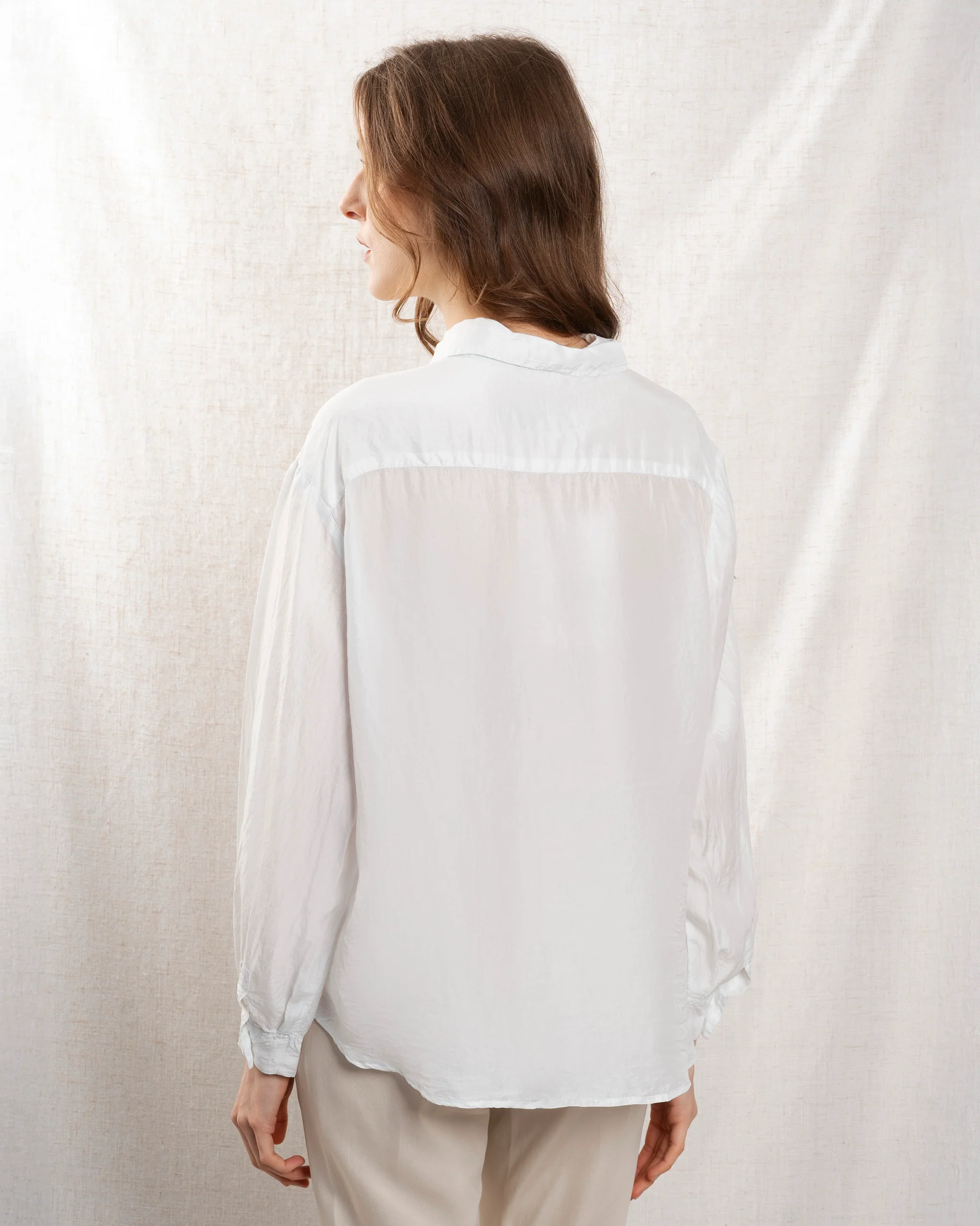 Theavant | Shirt Man Shirt - Silk Satin Light-Blue - Image 2