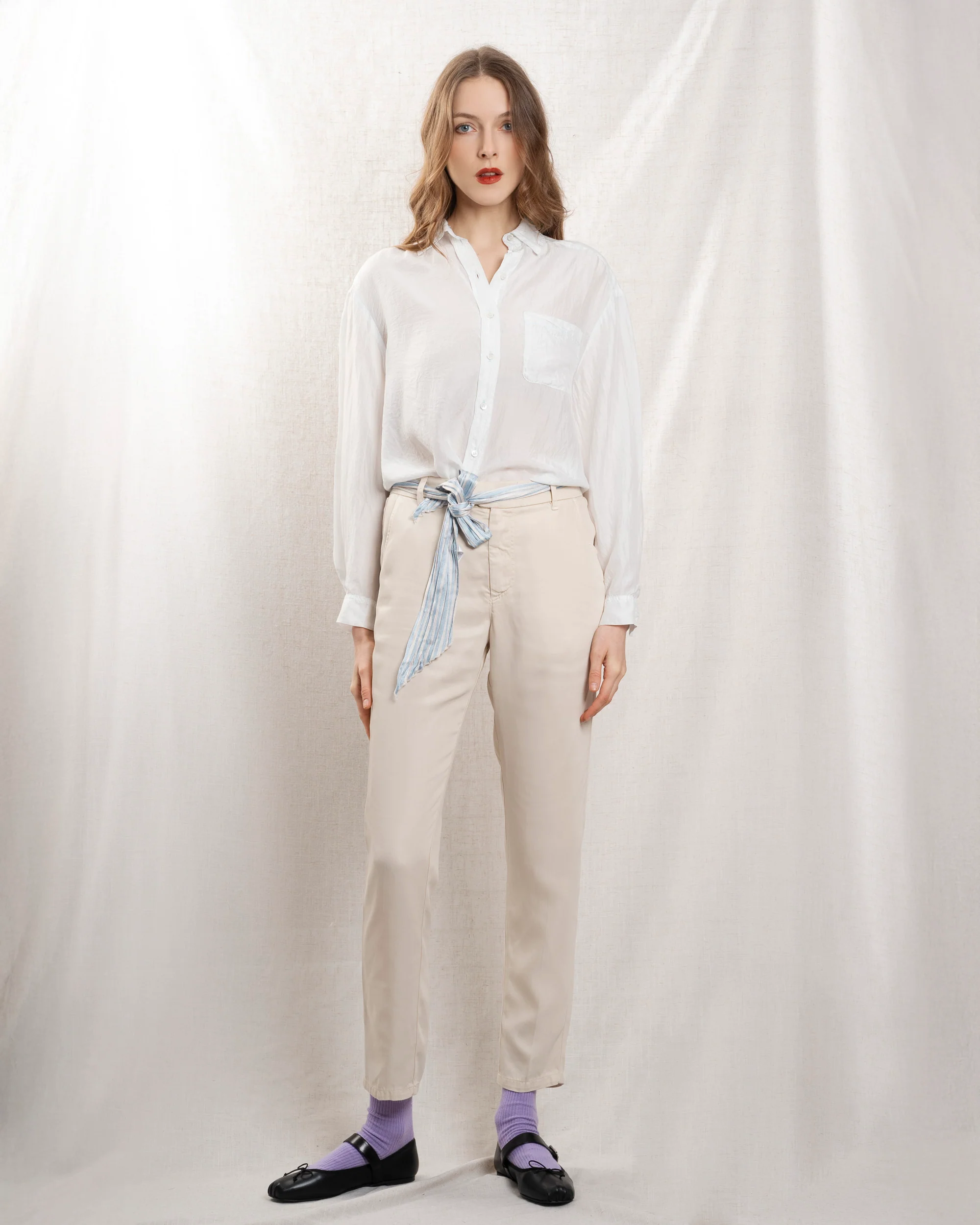 Theavant | Shirt Man Shirt - Silk Satin Light-Blue - Image 5