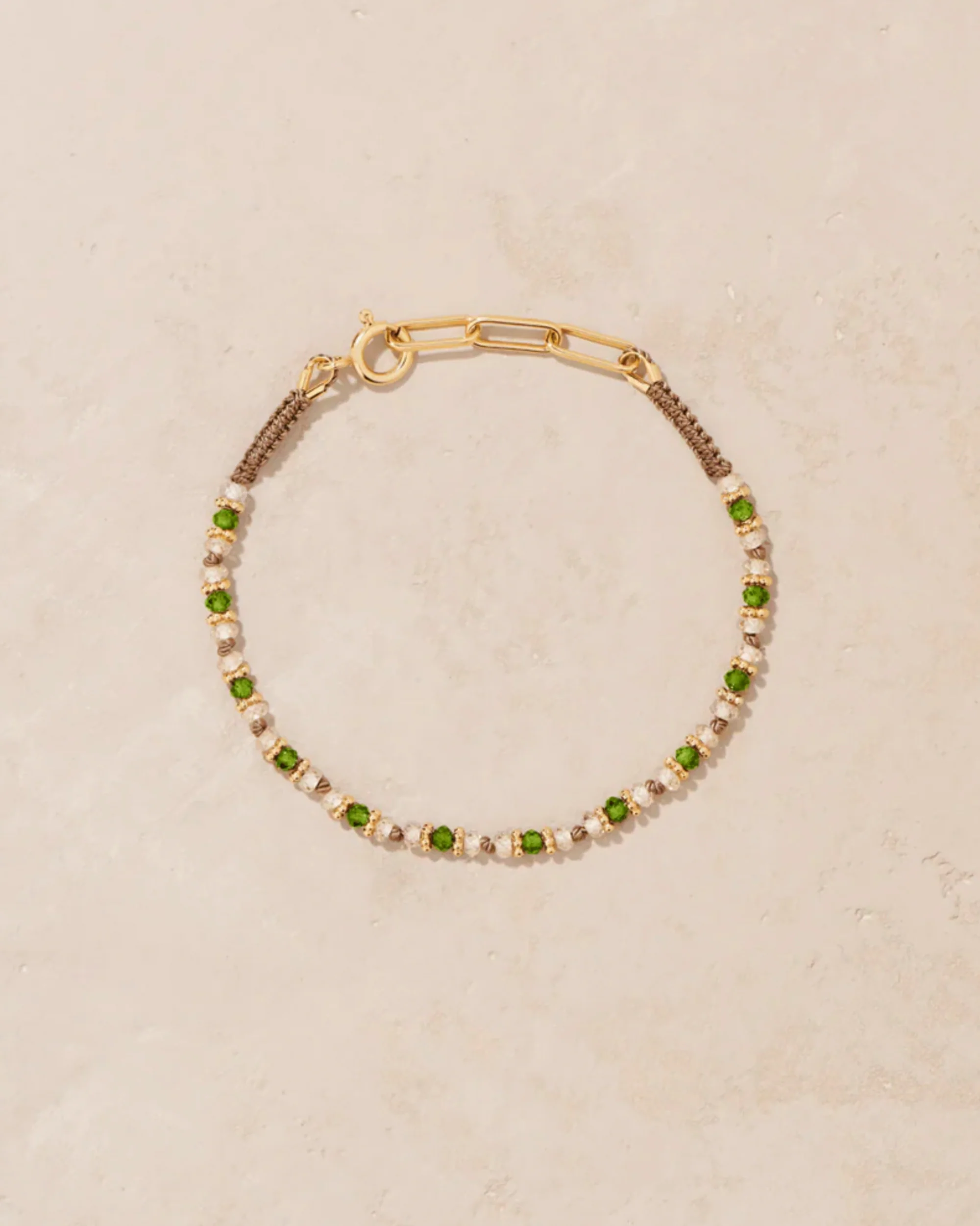Tityaravy | Kravat Articulated Bracelet in 24K Gold with Grandidierite Zircon-Grandidierite