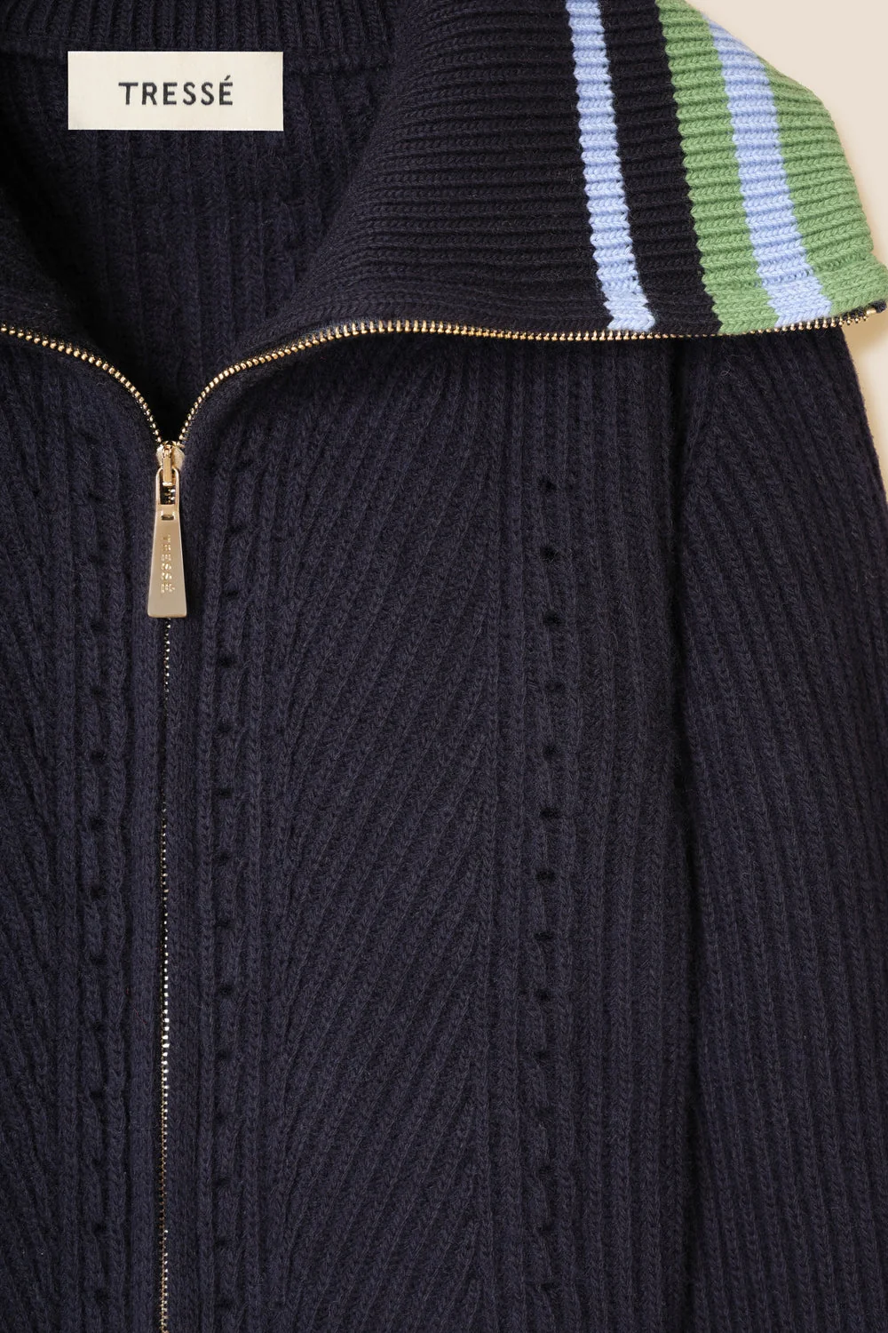 Tresse | Mabinou Knitted Jacket - Braided Zipper Navy - Image 2