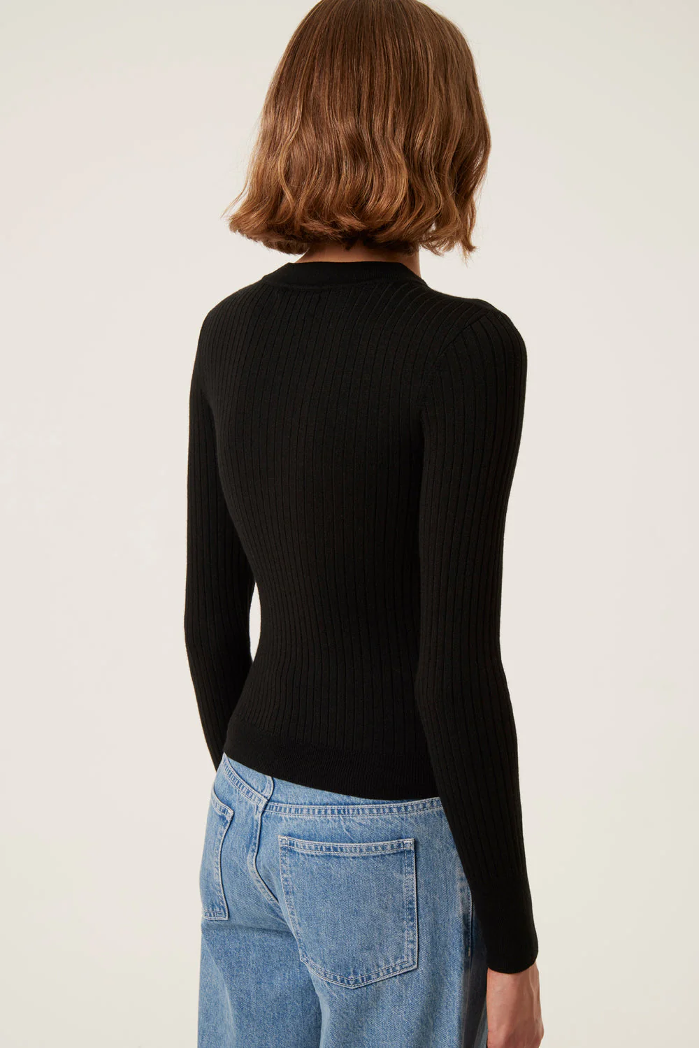 Tresse | Manta Pullover - Tie-Neck Knit with Cutout Black - Image 5