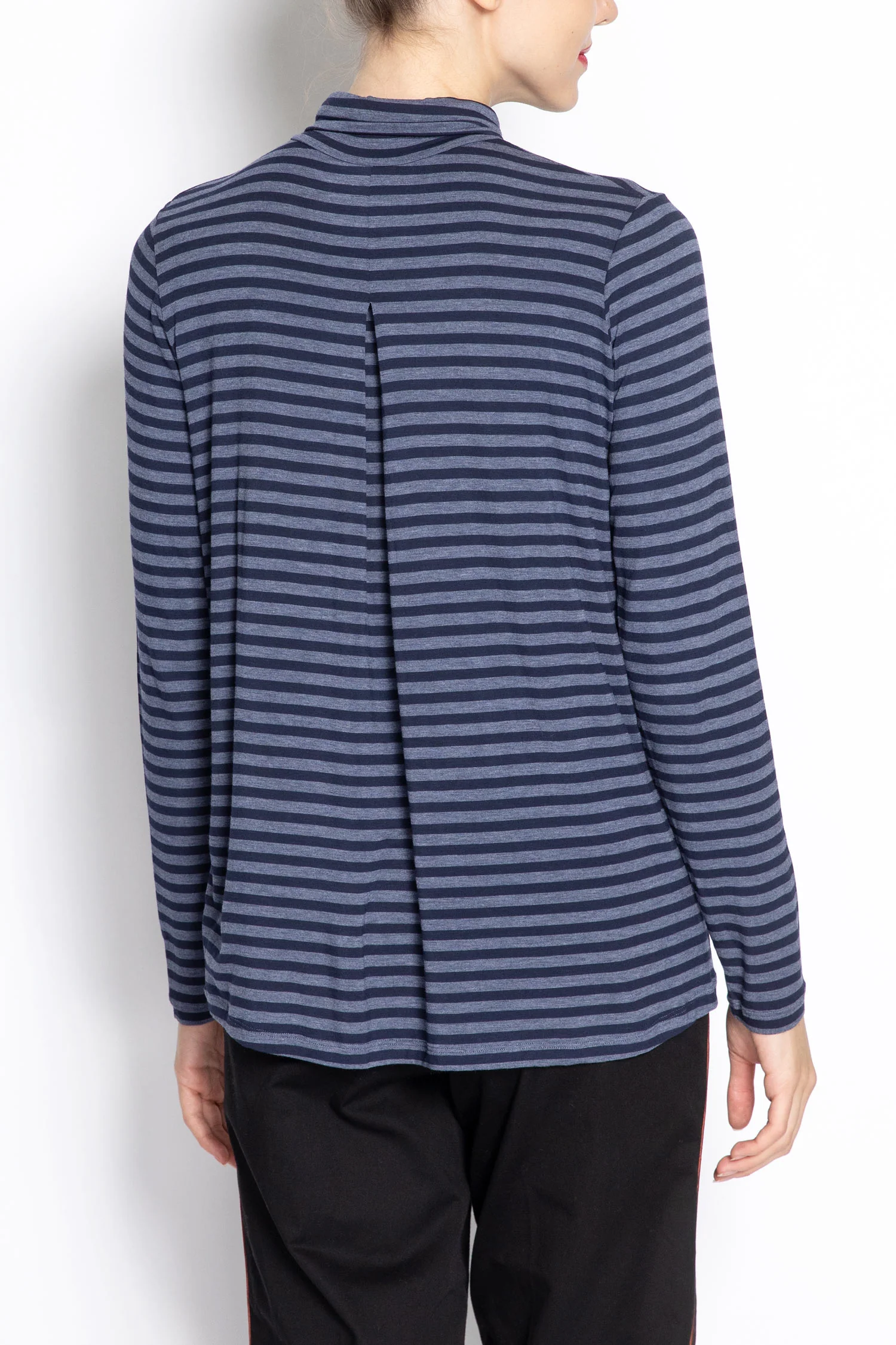 Majestic | Turtleneck Striped Pullover - Layered Knit - Image 3