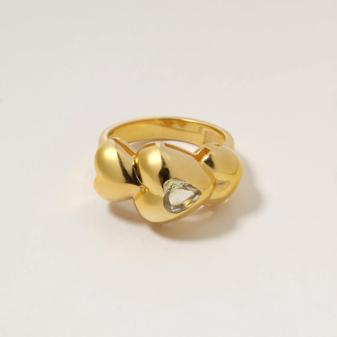 Ucciani | Joli Coeur Citrine Ring - Yellow Gold Quartz-Citron