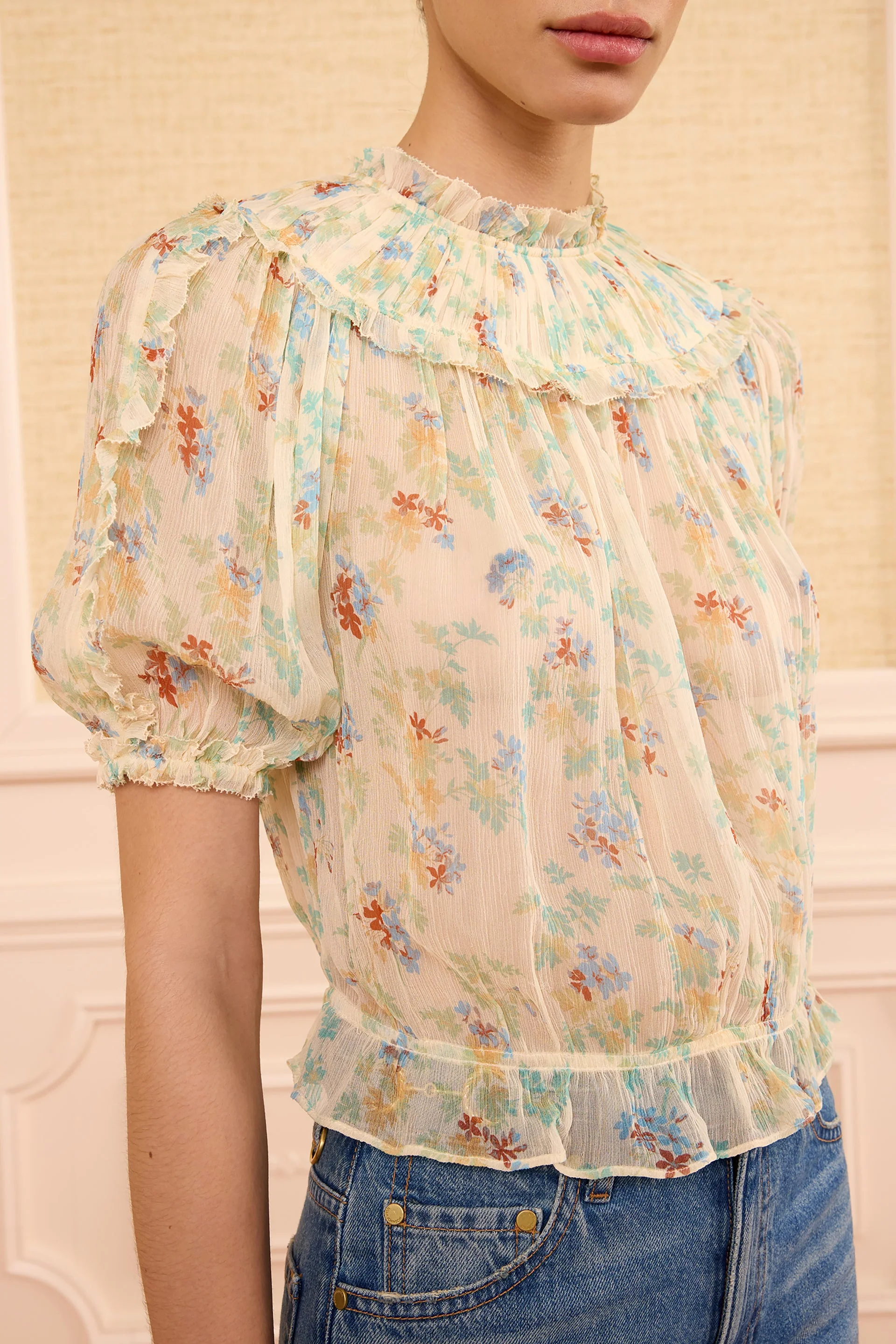 Ulla Johnson | Solenne Silk Blouse - Moon-Petal - Image 2