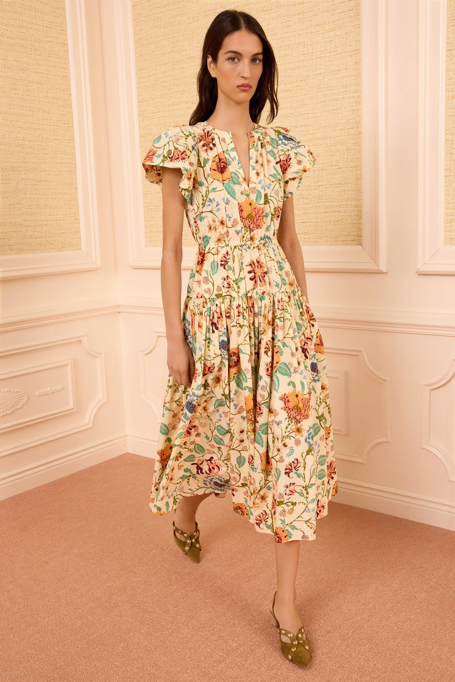 Ulla Johnson | Marin Midi Dress - Pleated Cotton Abalone - Image 6