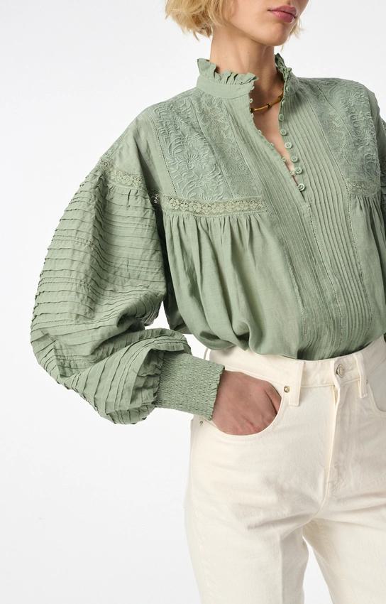 Vanessa Bruno | Broderie Anglaise Blouse - Almond Amande - Image 3