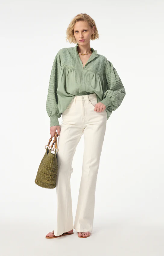 Vanessa Bruno | Broderie Anglaise Blouse - Almond Amande - Image 4