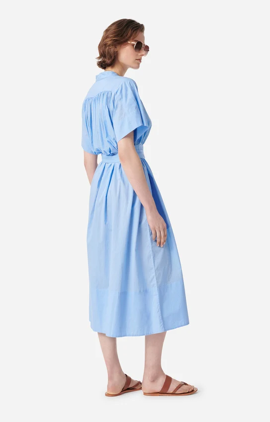 Vanessa Bruno | Ruching Shirtdress in Cotton Bleuet - Image 5