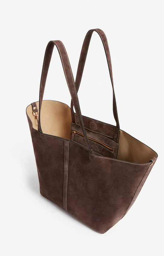 Vanessa Bruno | Velvet Leather Tote Bag - Oversized Everyday Carry Amer - Image 4