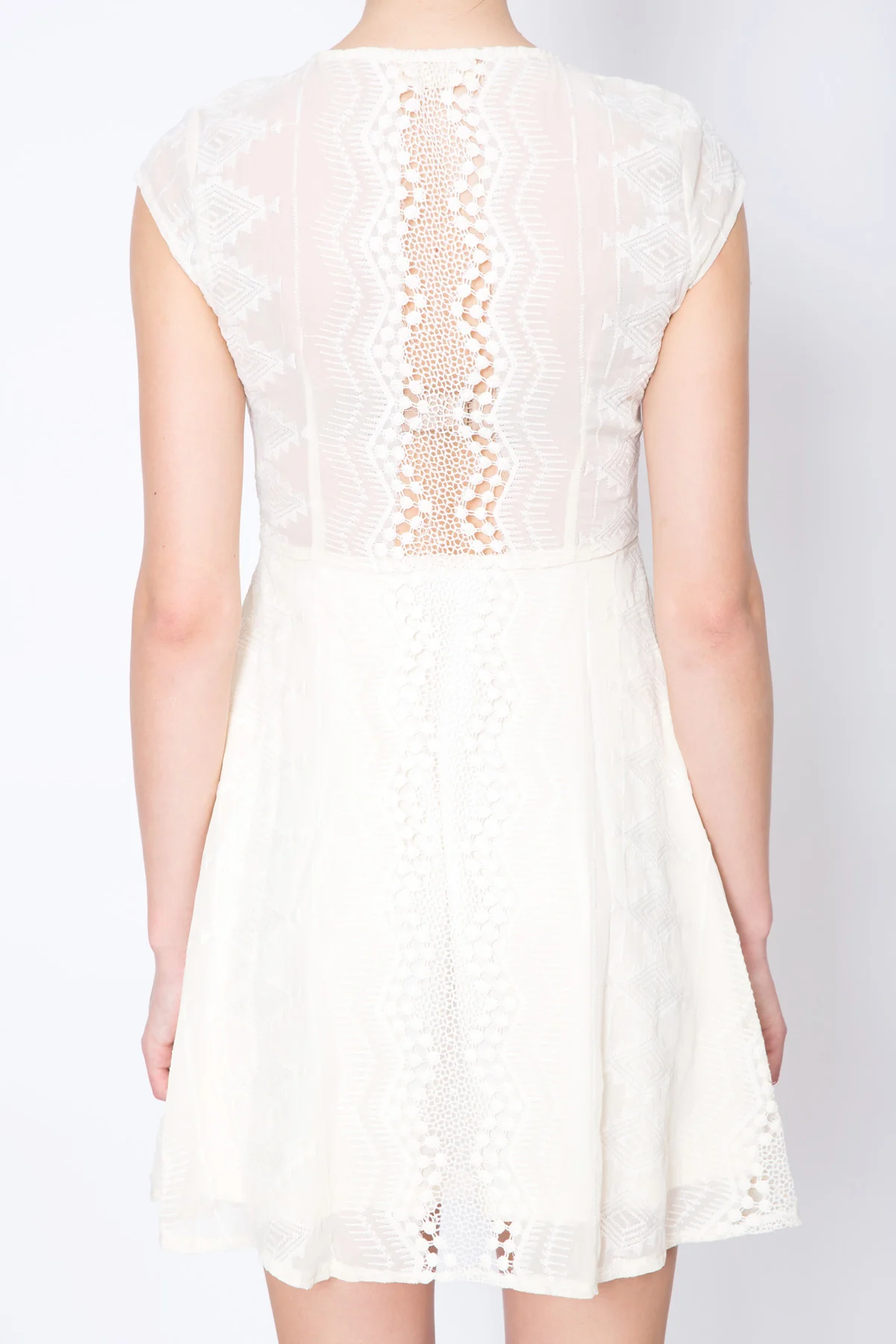 Something | V-neck Lace Dress - Fit-and-Flare - Image 3