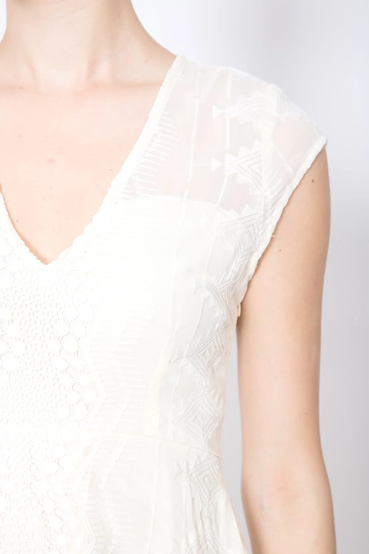 Something | V-neck Lace Dress - Fit-and-Flare - Image 4