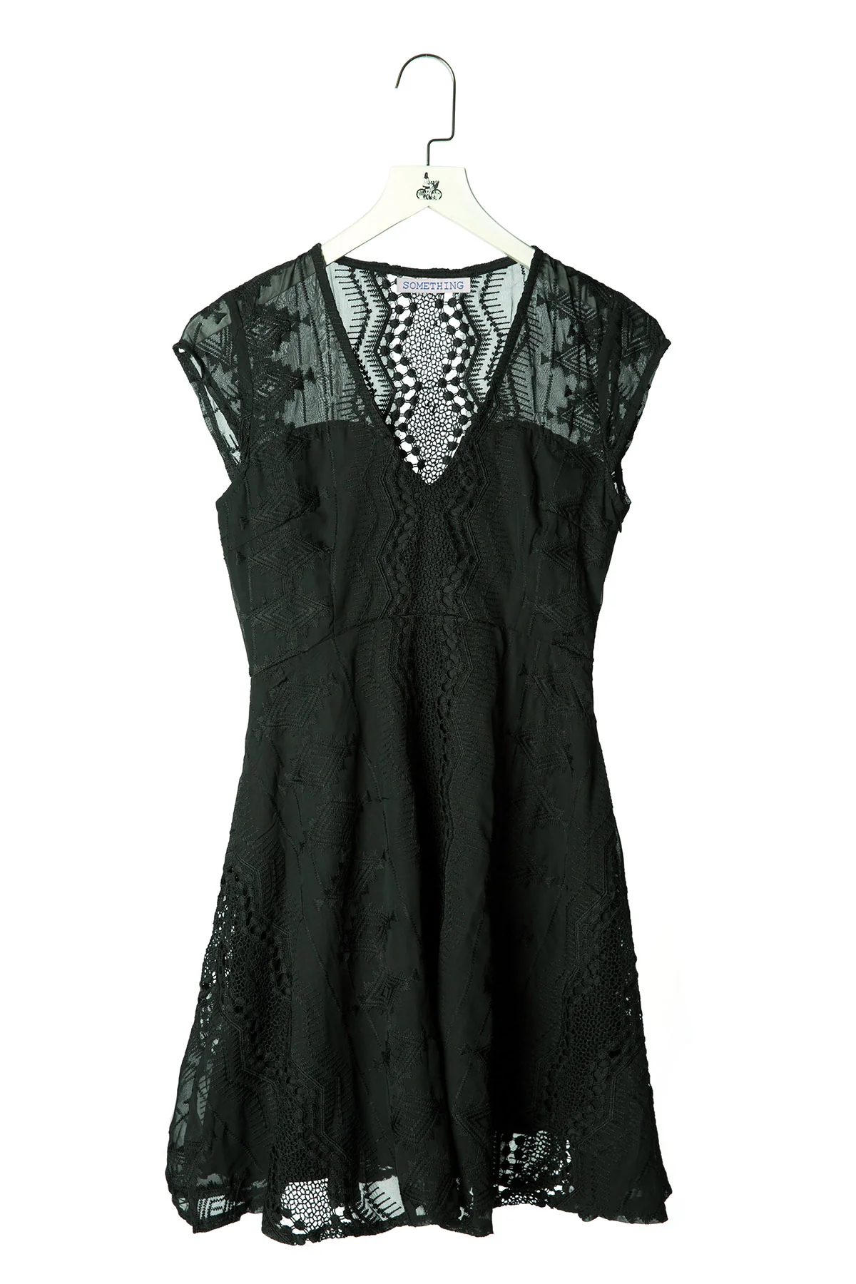 Something | V-neck Lace Dress - Fit-and-Flare - Image 6
